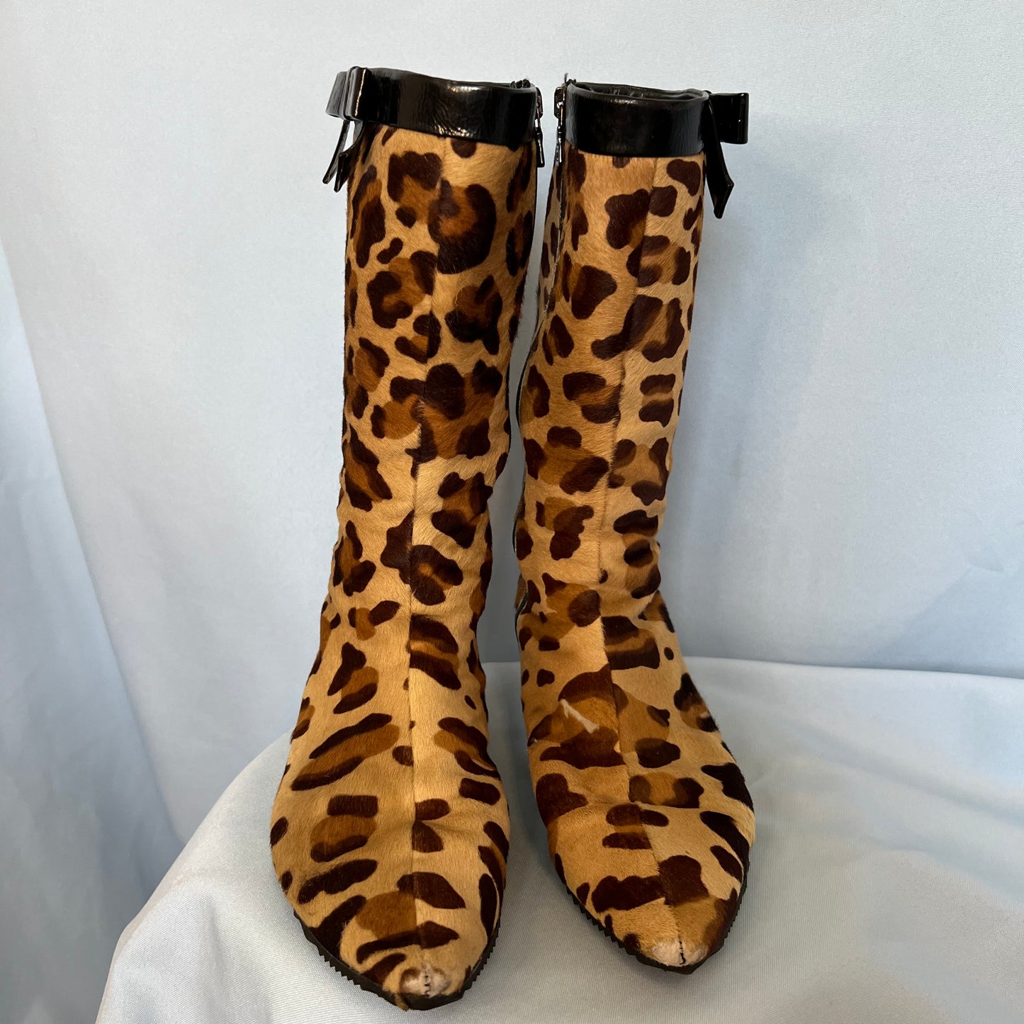 Prada Leopard Print Ponyhair Boots