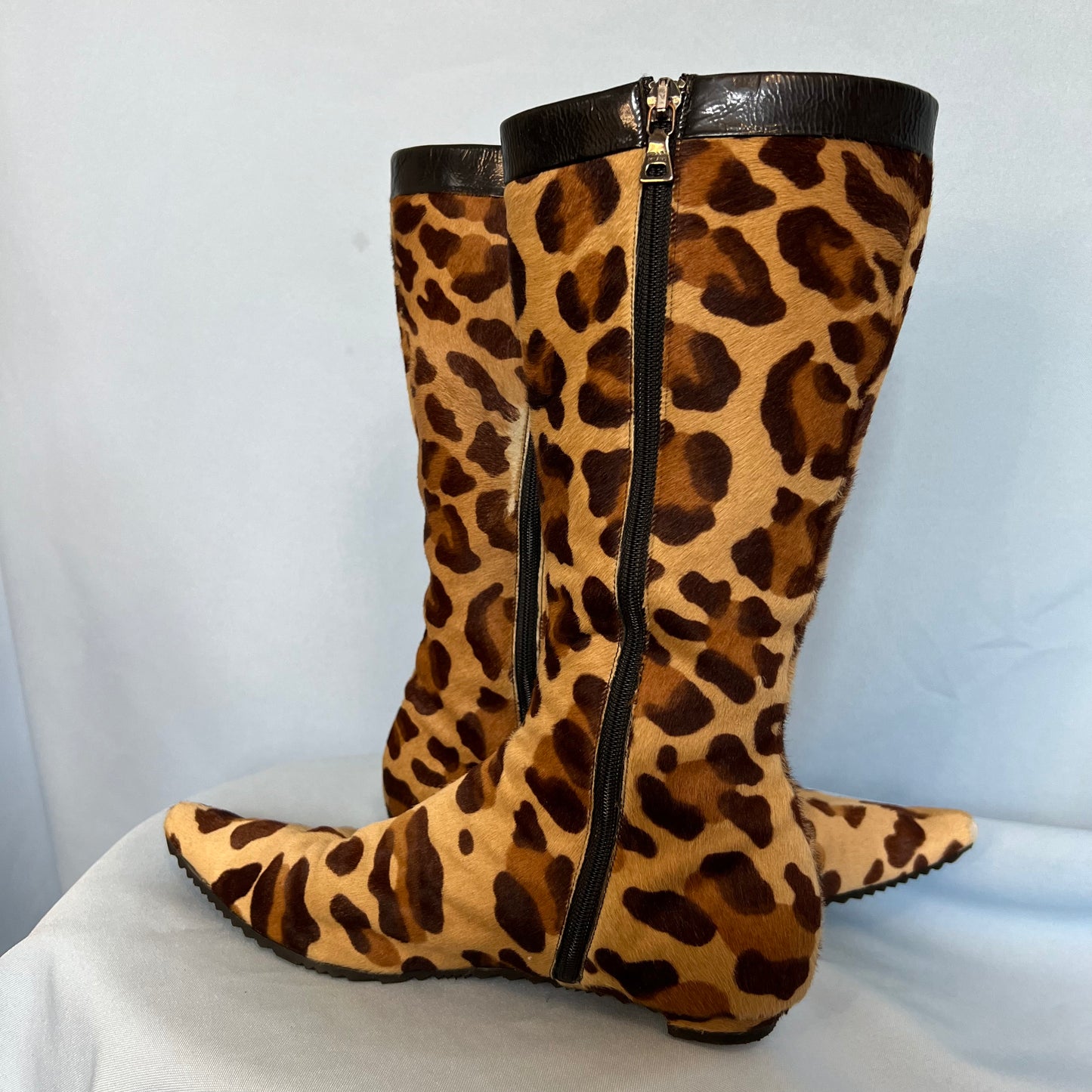 Prada Leopard Print Ponyhair Boots