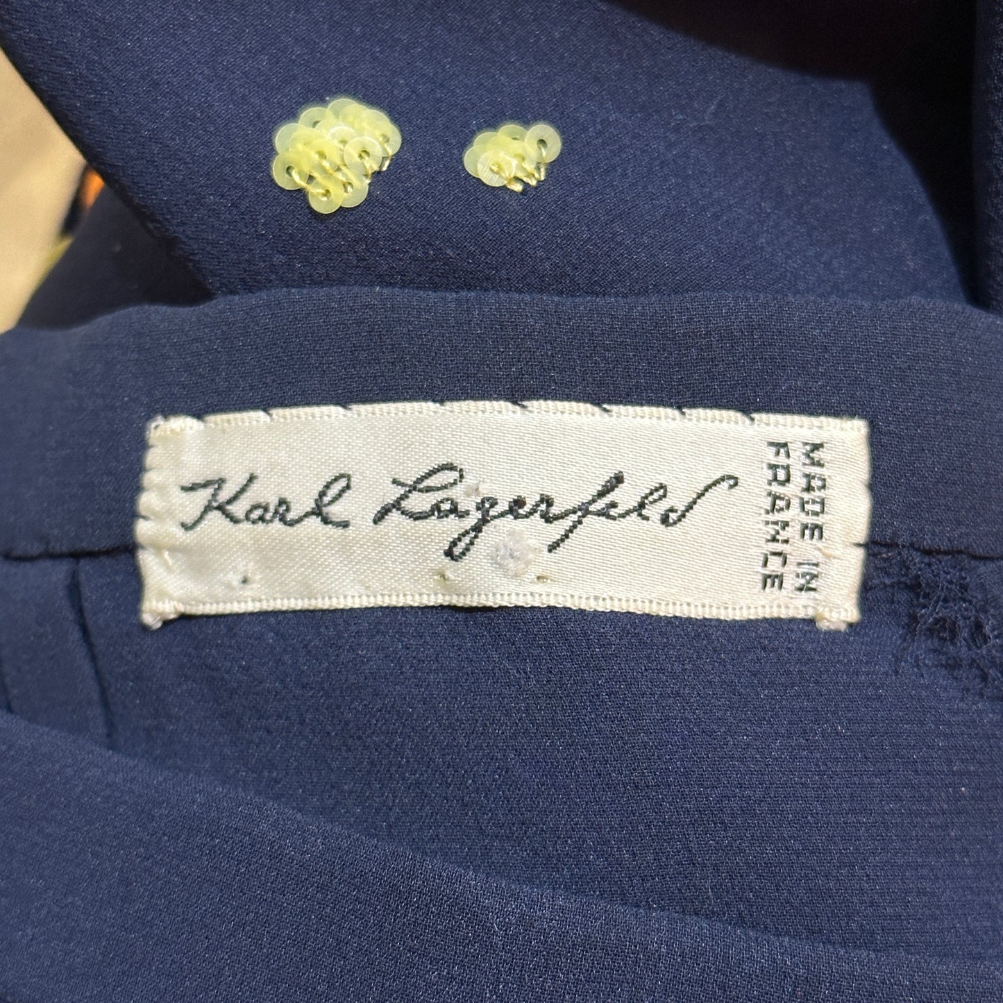 Karl Lagerfeld Fall 1987 Runway Silk Chiffon Embellished Two Piece Set