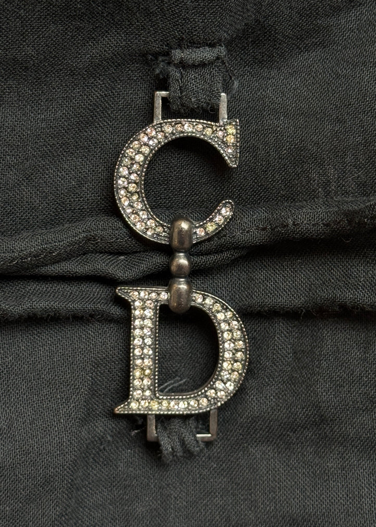 Dior Black & Crystal Monogram Kaftan Mini Dress