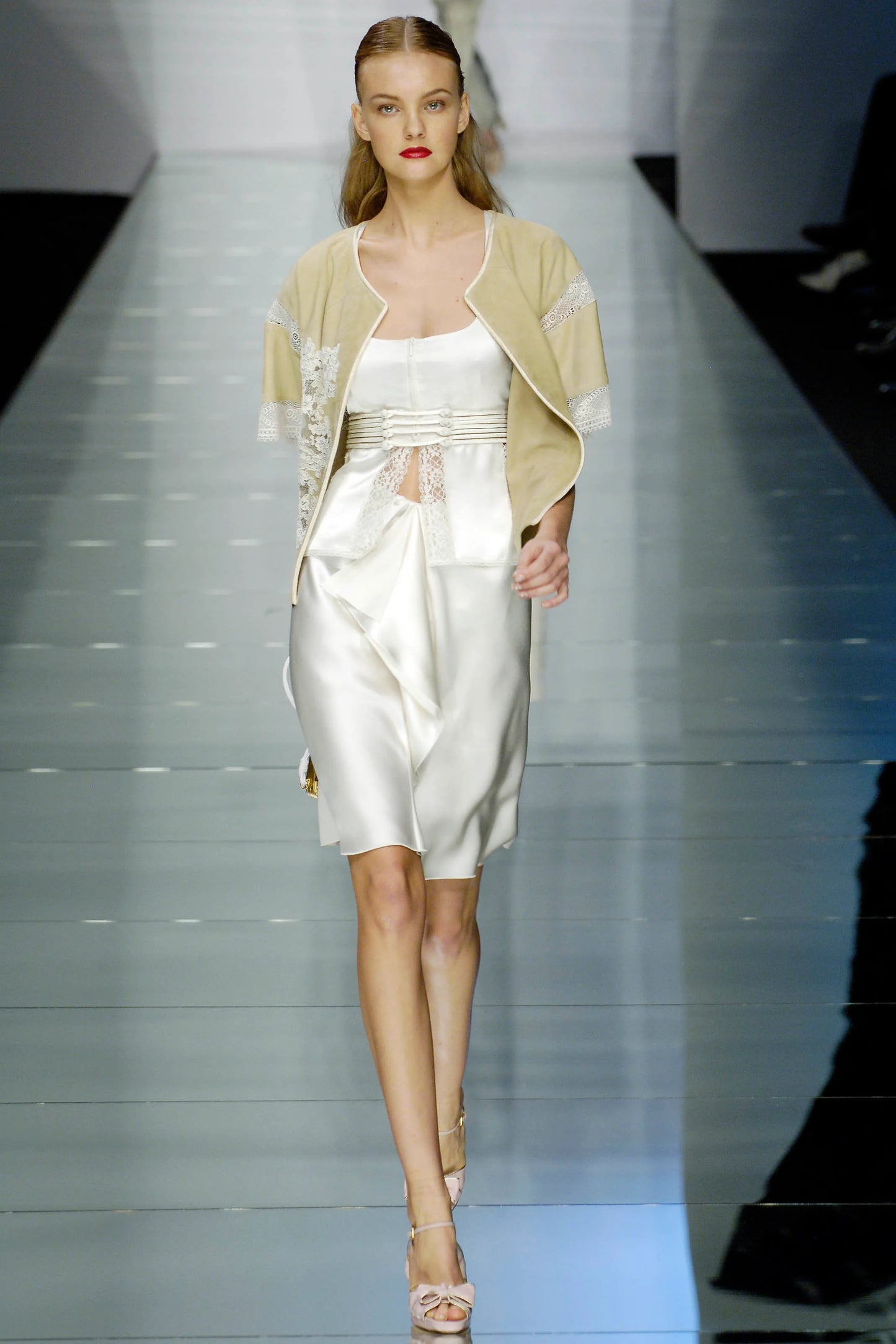 Valentino Beige Suede & Lace Insert Jacket