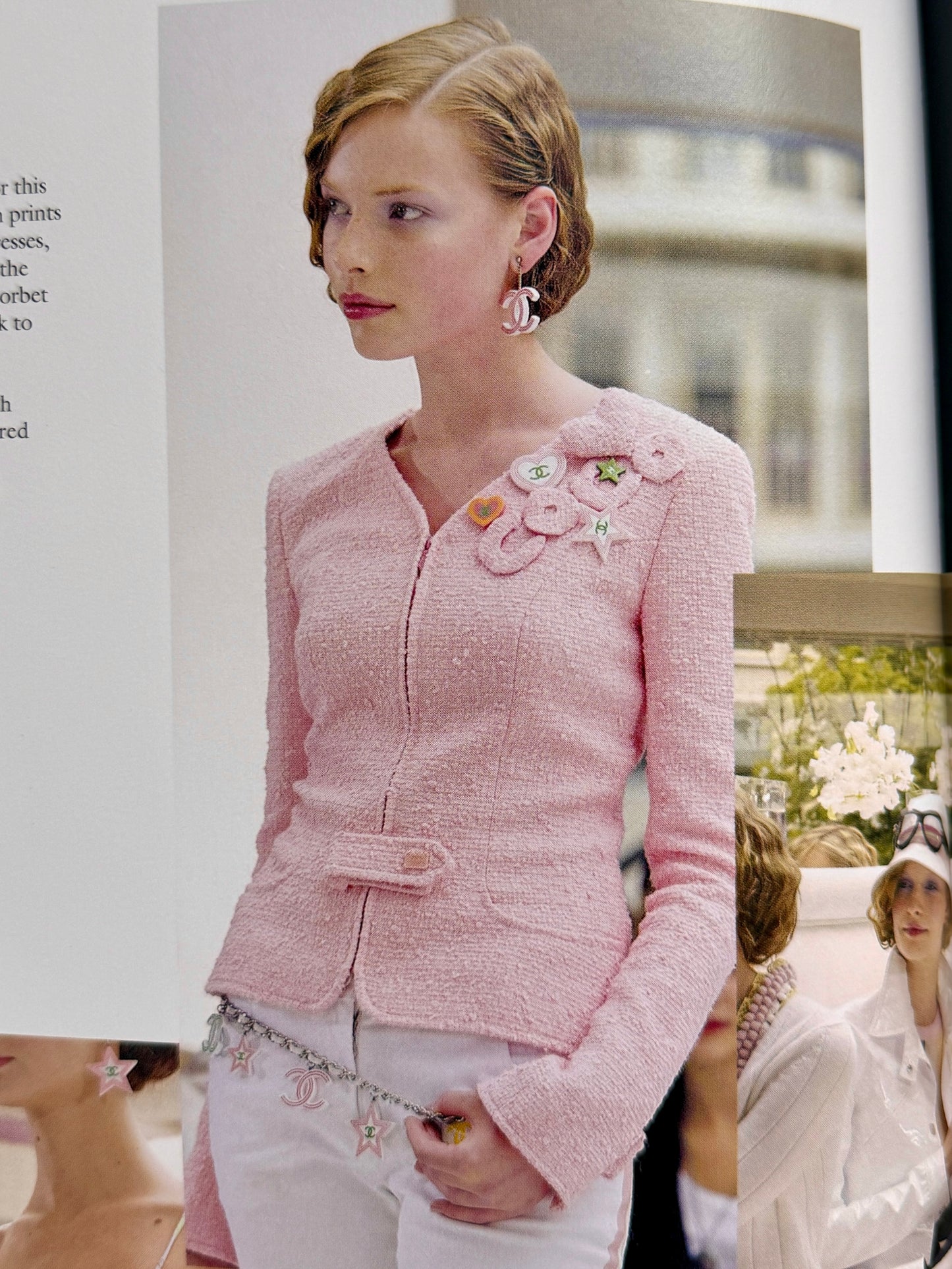 Chanel Cruise 2003 Runway Pink Tweed "Coco" Puffy Heart Jacket