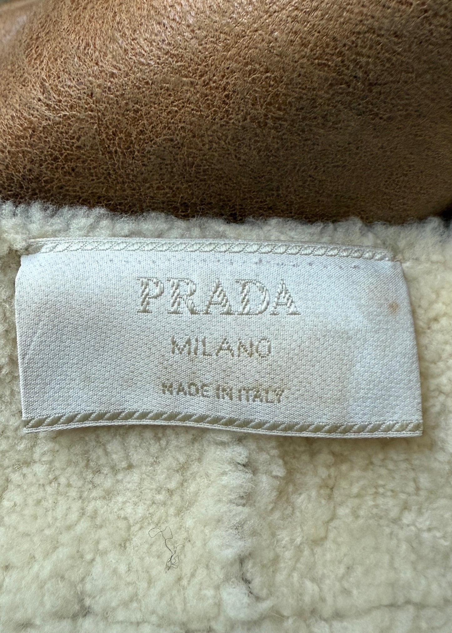 Prada Fall 2004 Runway Shearling & Mink Trim Crystal Embellished Coat