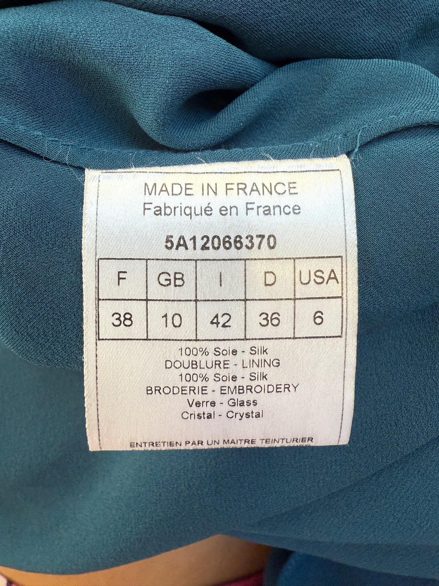 Dior Fall 2005 Teal Blue Silk Chiffon Embellished & Belted Midi Dress