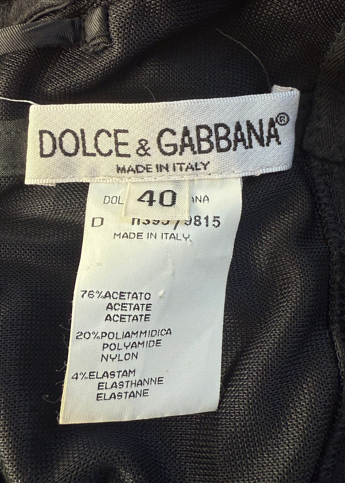 Dolce & Gabbana Fall 1997 Runway Black Wrap Corseted Bodysuit Dress