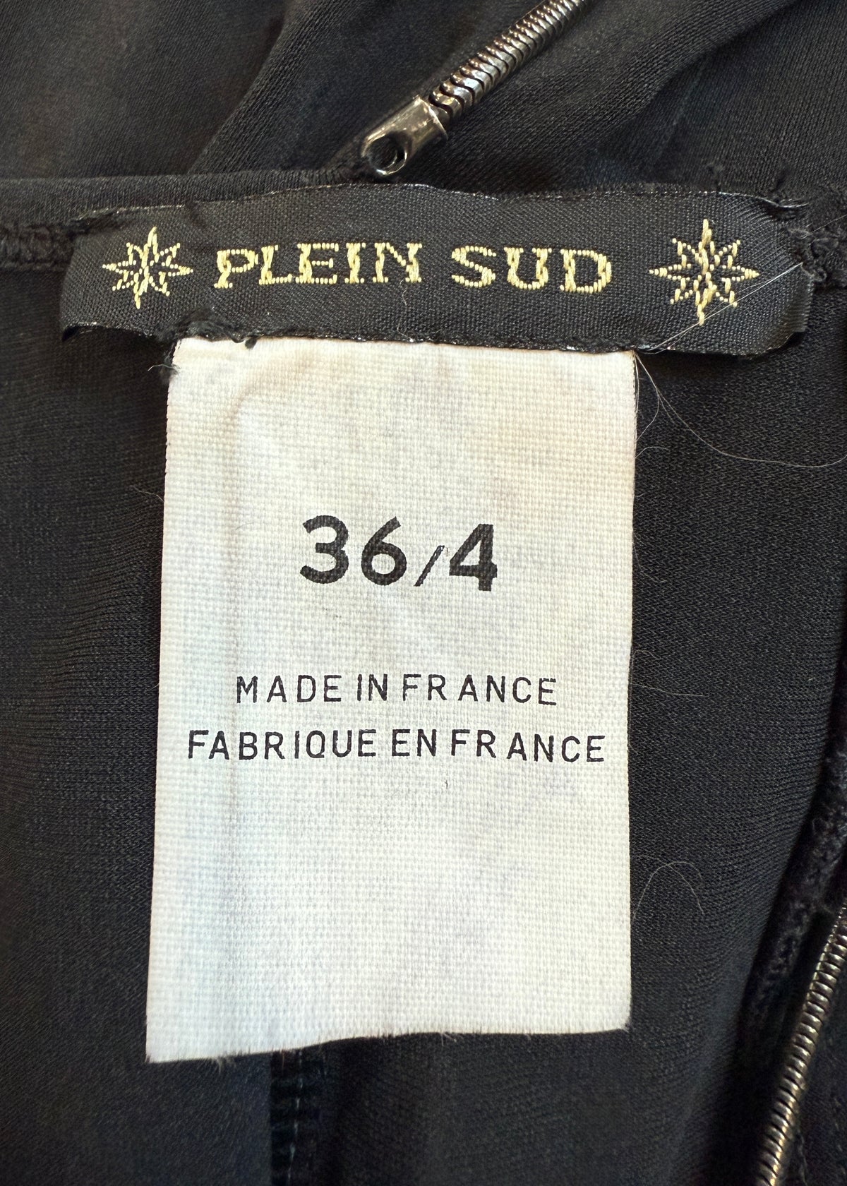 Plein Sud Black Metal Halter Neck Plunge Backless Jumpsuit