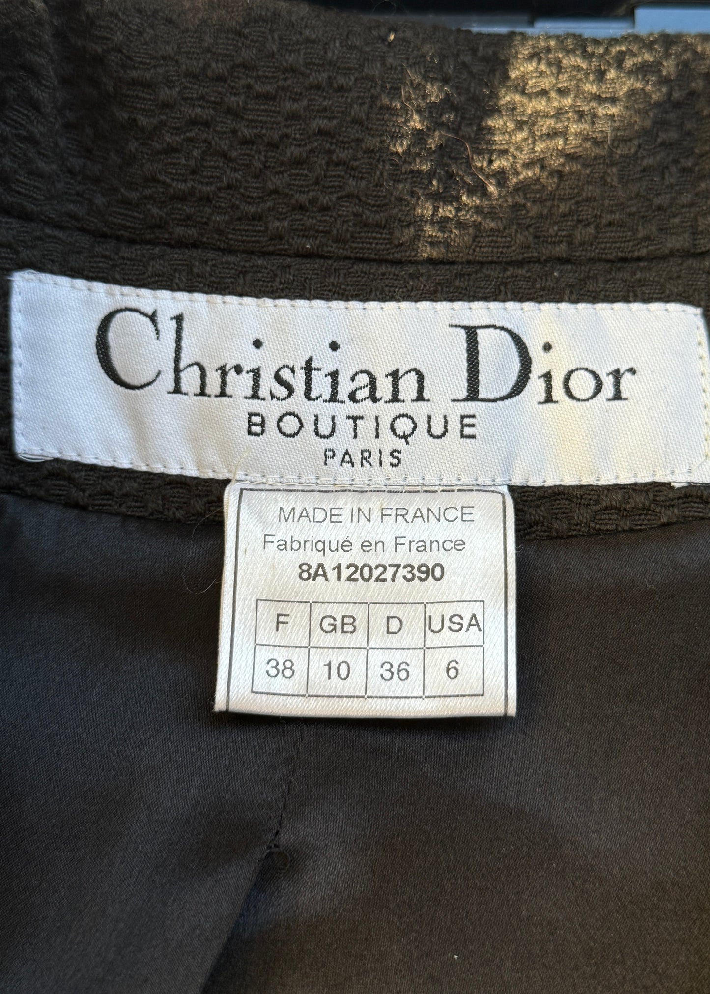 Dior Fall 1998 Brown Wool Button Down Jacket
