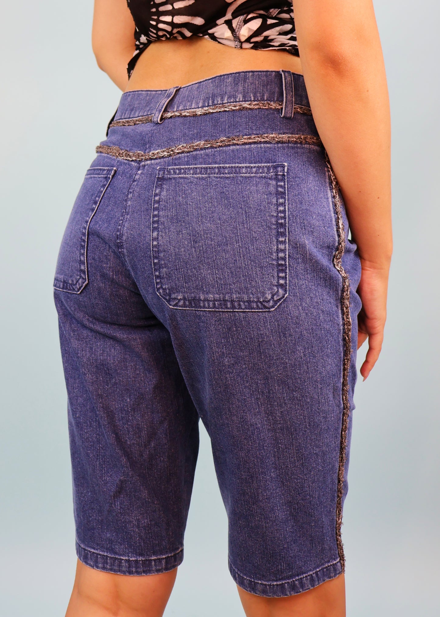Chanel Spring 2006 Runway Chain Trim Denim Jorts