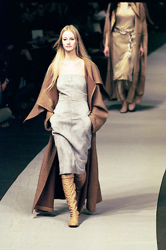 Chanel Fall 1999 Beige Leather Halter Dress