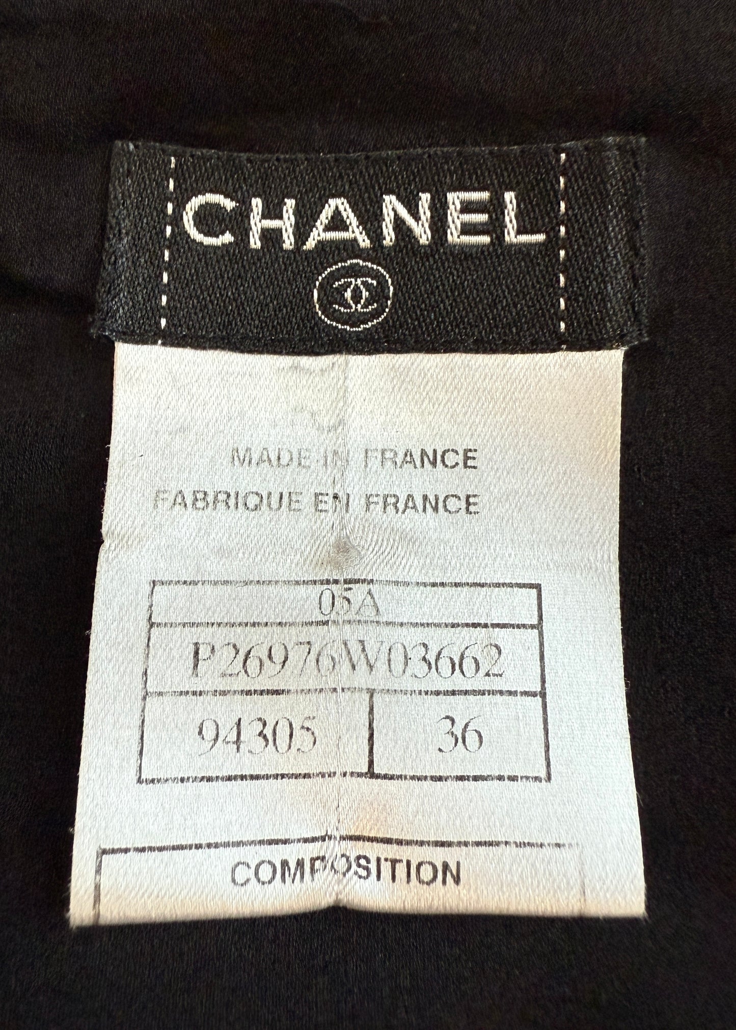 Chanel Fall 2005 Runway Black Embellished Bow Detail Tweed Dress