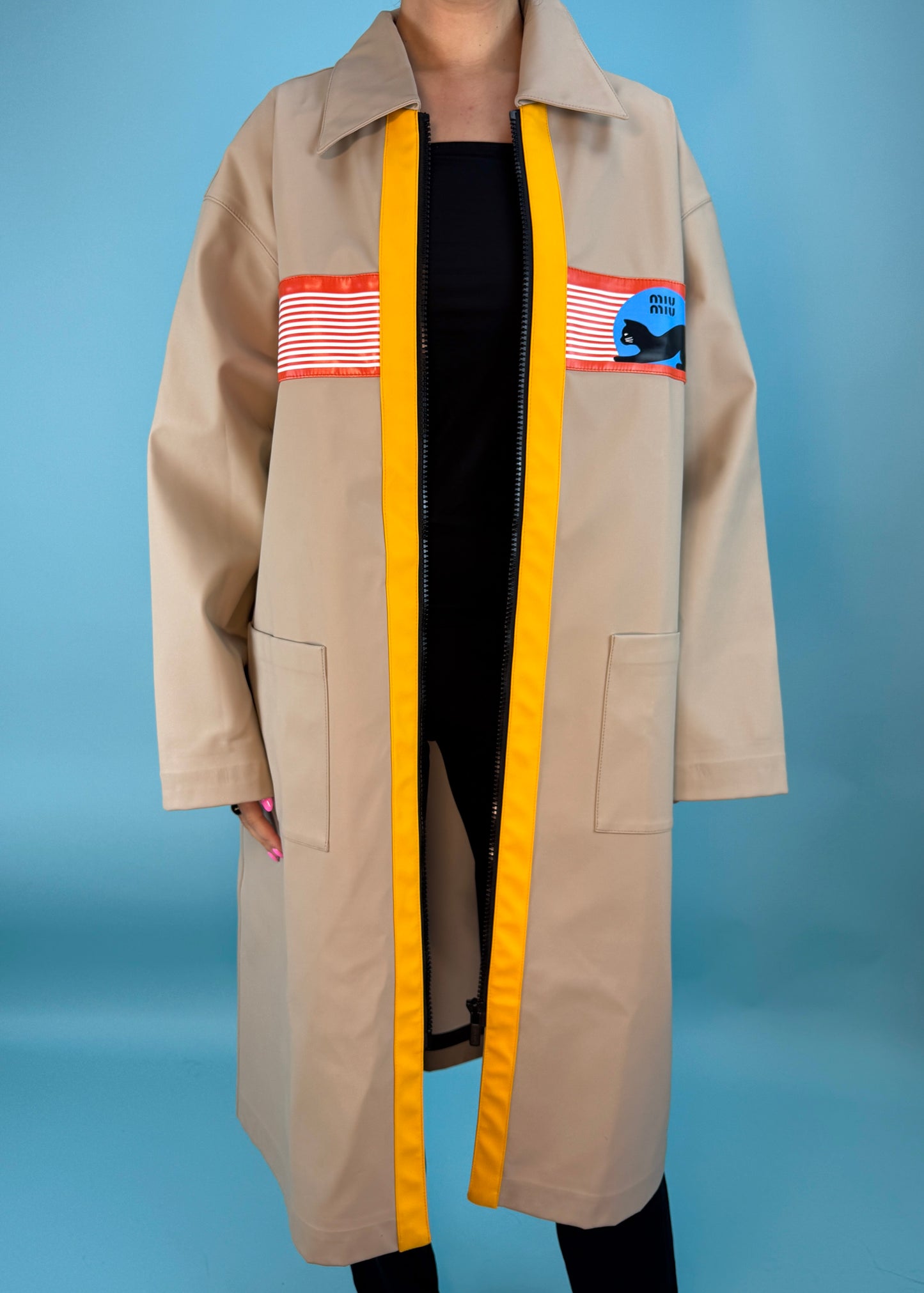 Miu Miu Resort 2019 Runway Cat Print Rain Coat