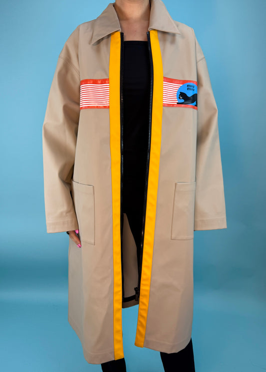 Miu Miu Resort 2019 Runway Cat Print Rain Coat