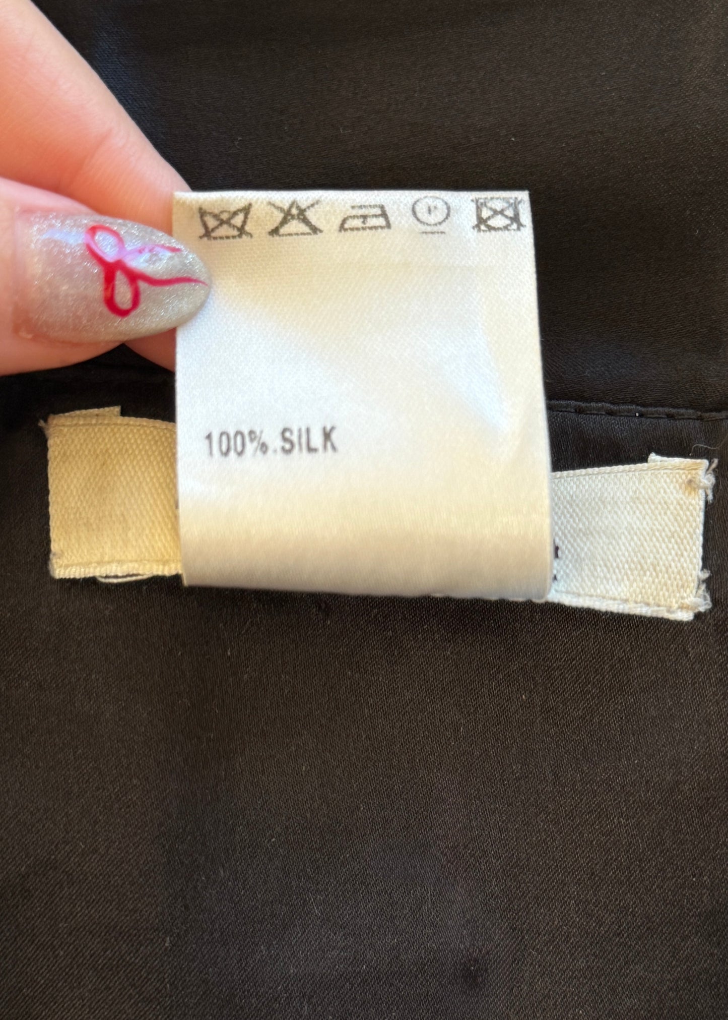 Chloé Fall 2003 Black Silk Satin Button Down Top