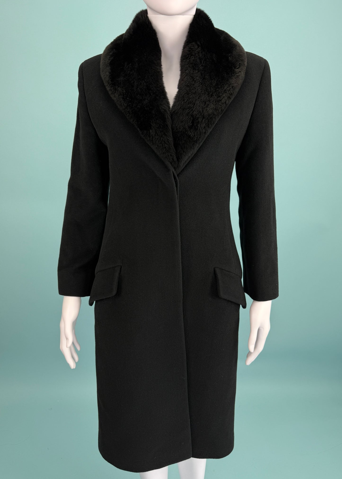 Versace Fall 1998 Black Fur Collar Jacket