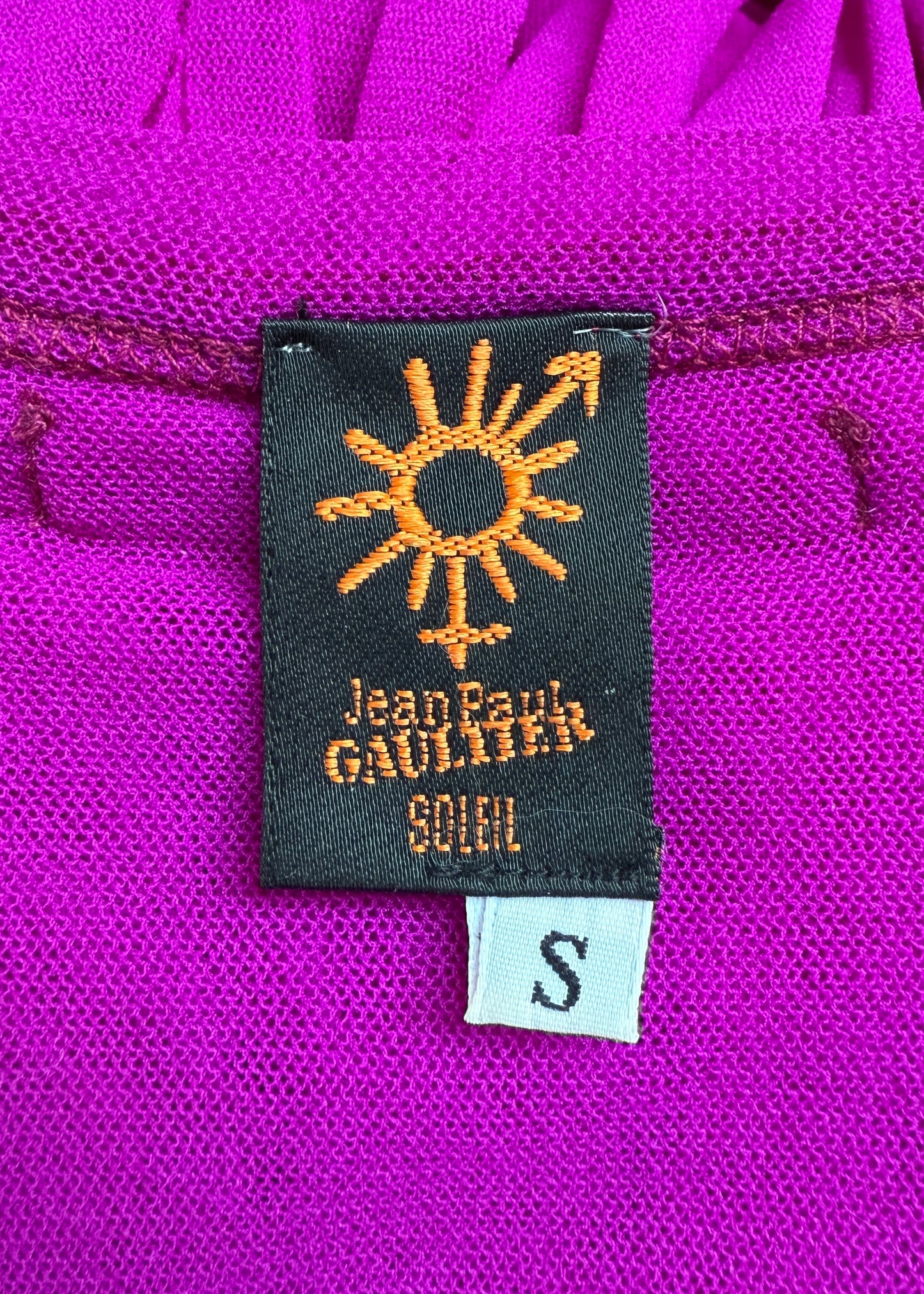 Jean Paul Gaultier Purple Mesh Waist Sash Dress