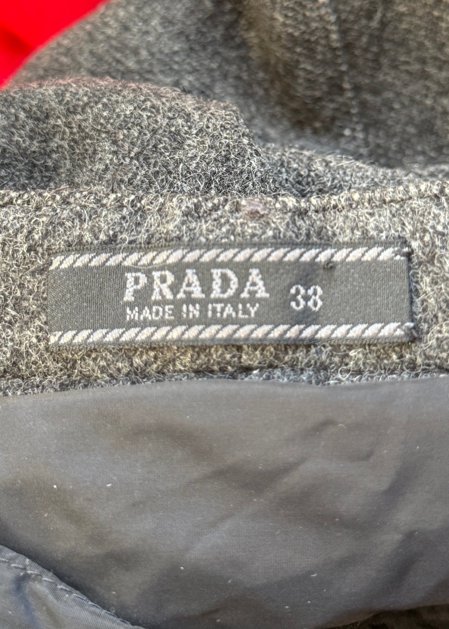 Prada 1990s Grey Wool Nylon Drawstring Waistband Pants