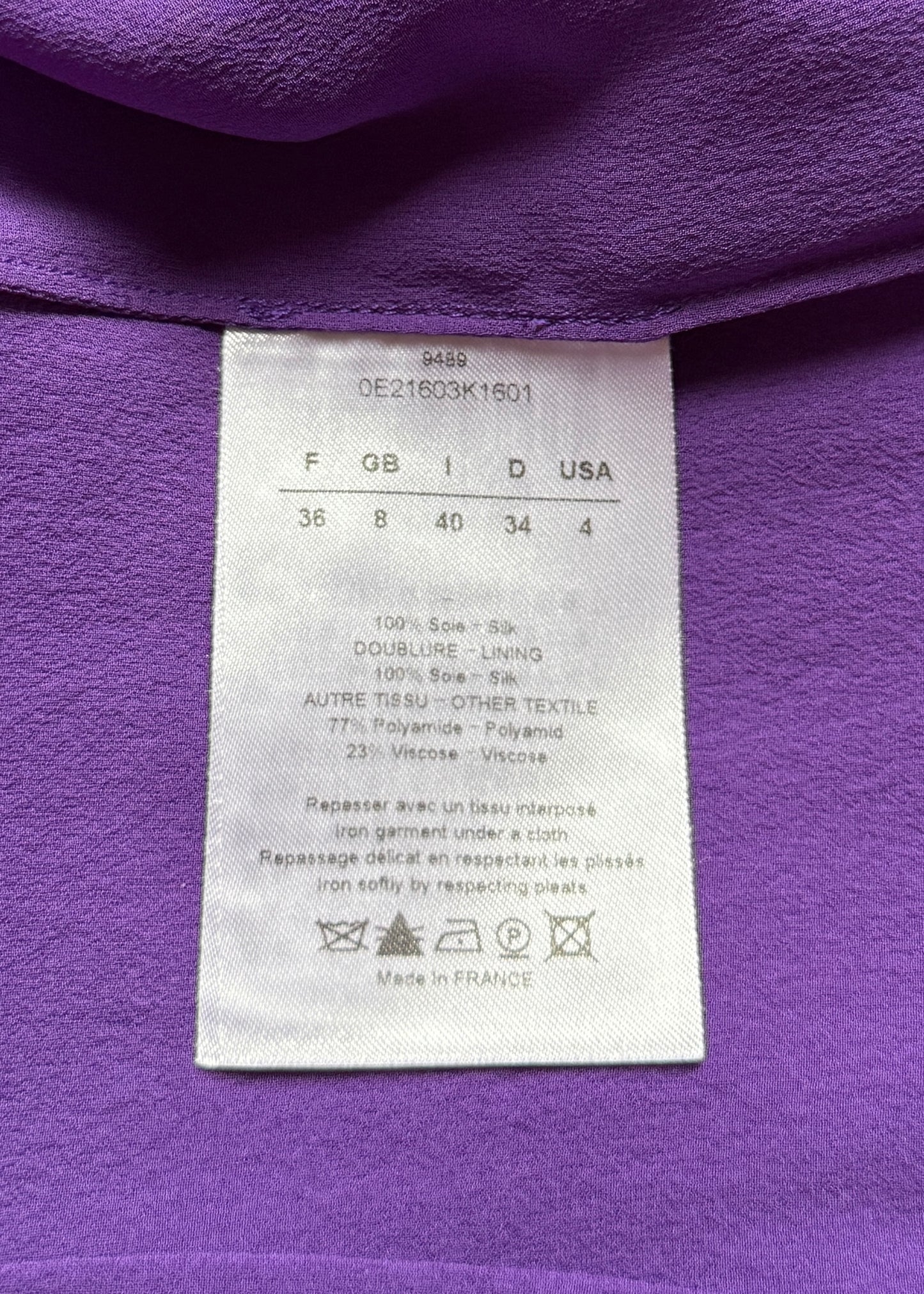 Dior Spring 2010 Purple Silk Chiffon & Lace Dress with Silk Shawl