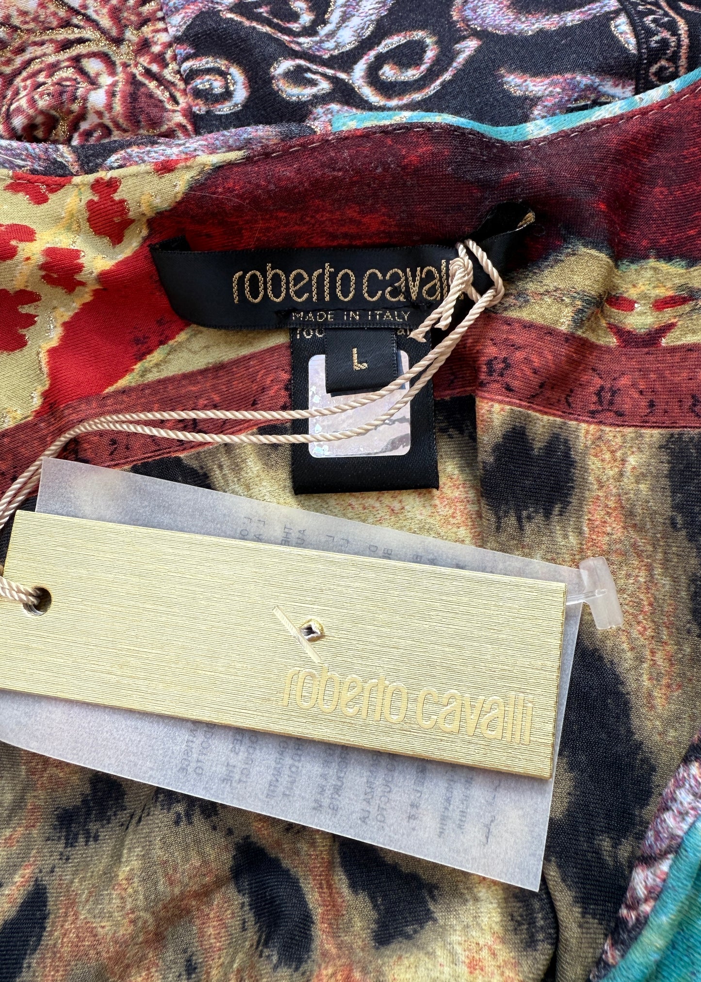 Roberto Cavalli Fall 2004 Patchwork Fringe Scarf Top