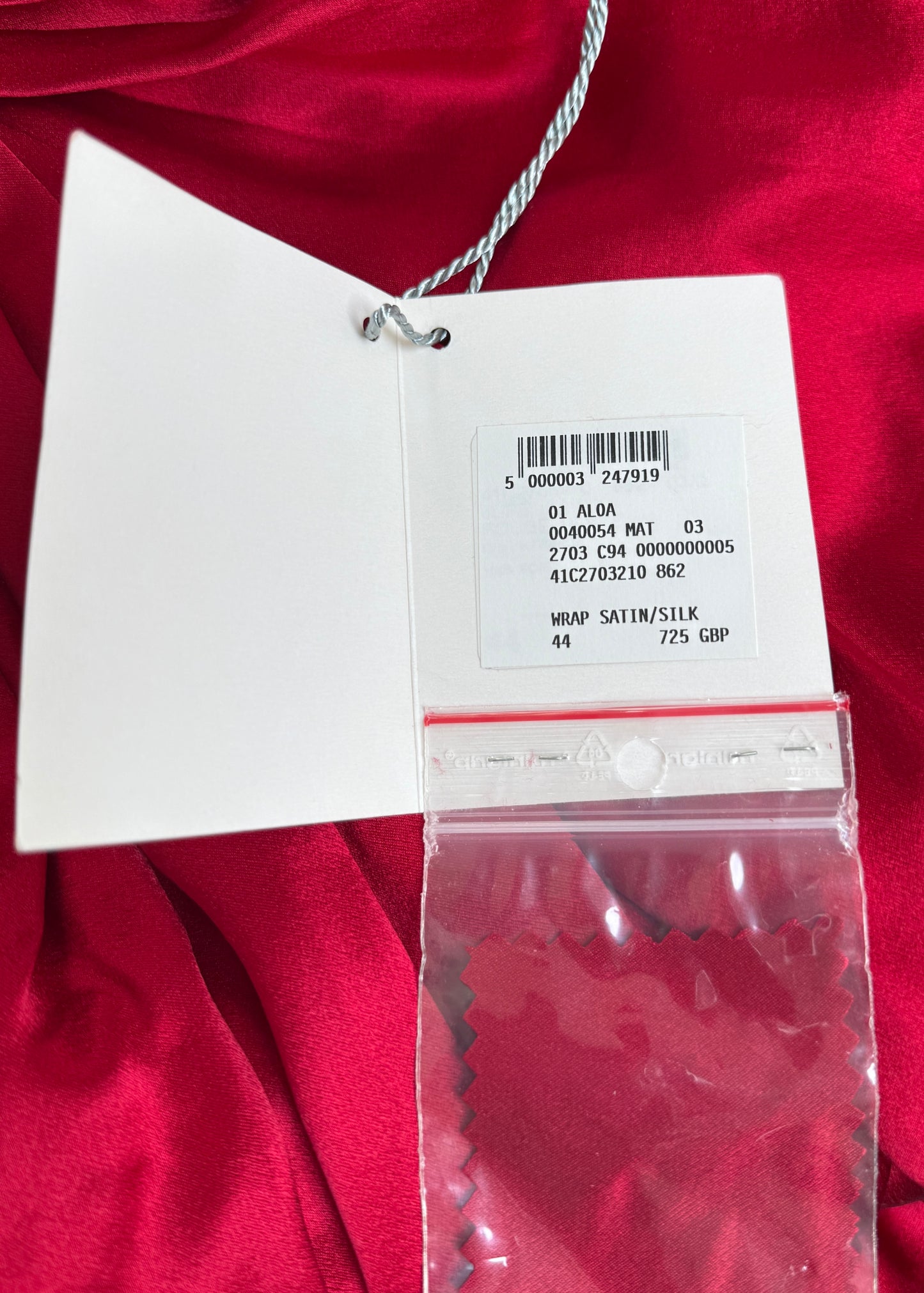 Dior Resort 1994 Red Silk Satin Dipped Waist Draped Maxi Skirt