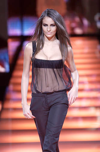 Versace Fall 2002 Silk Chiffon Bustier Top