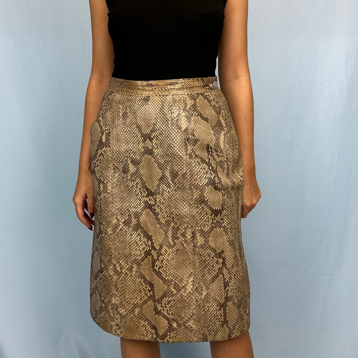 Yves Saint Laurent Python Leather Skirt