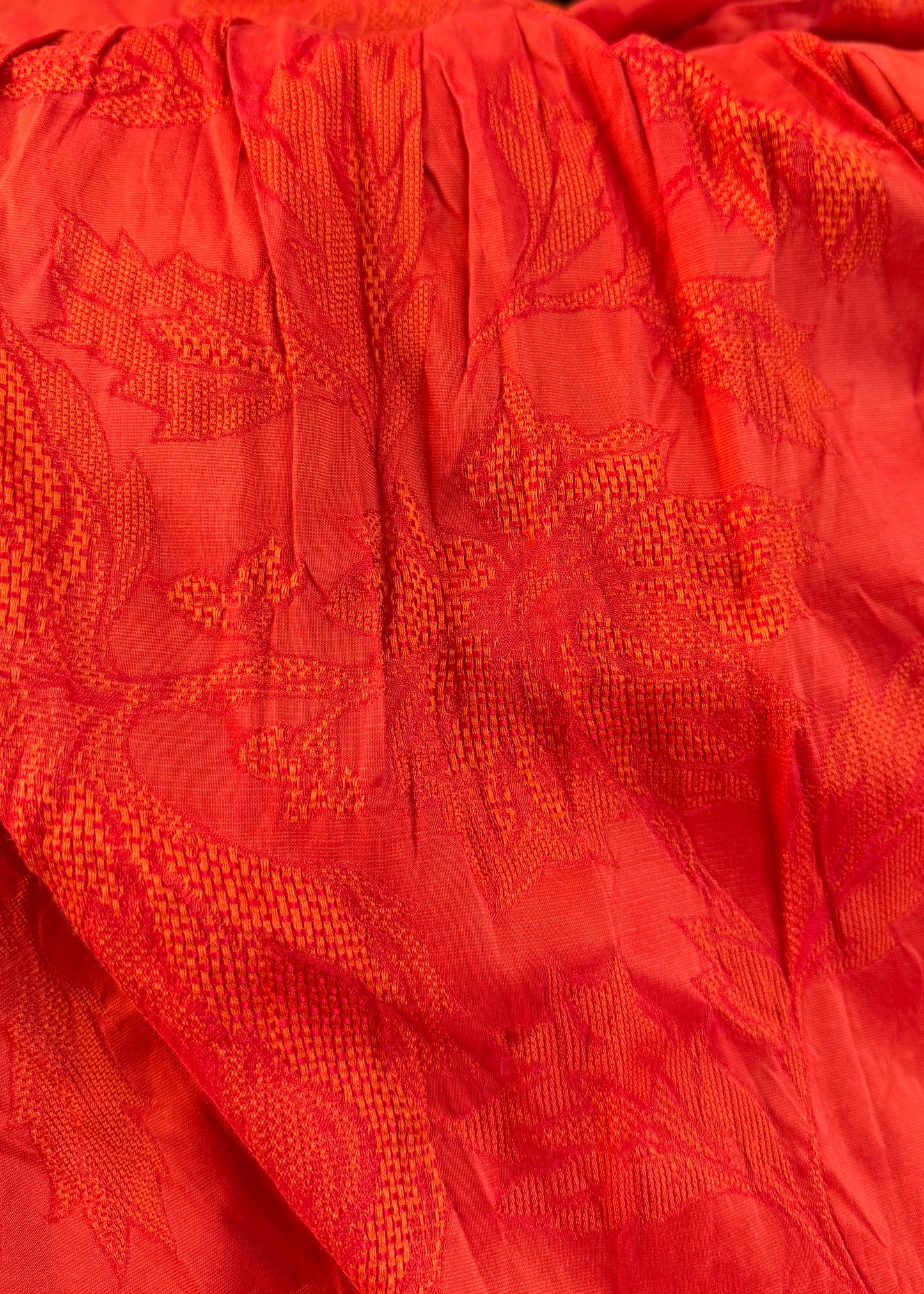 Dries Van Noten Spring 2000 Red Floral Jacquard Maxi Skirt