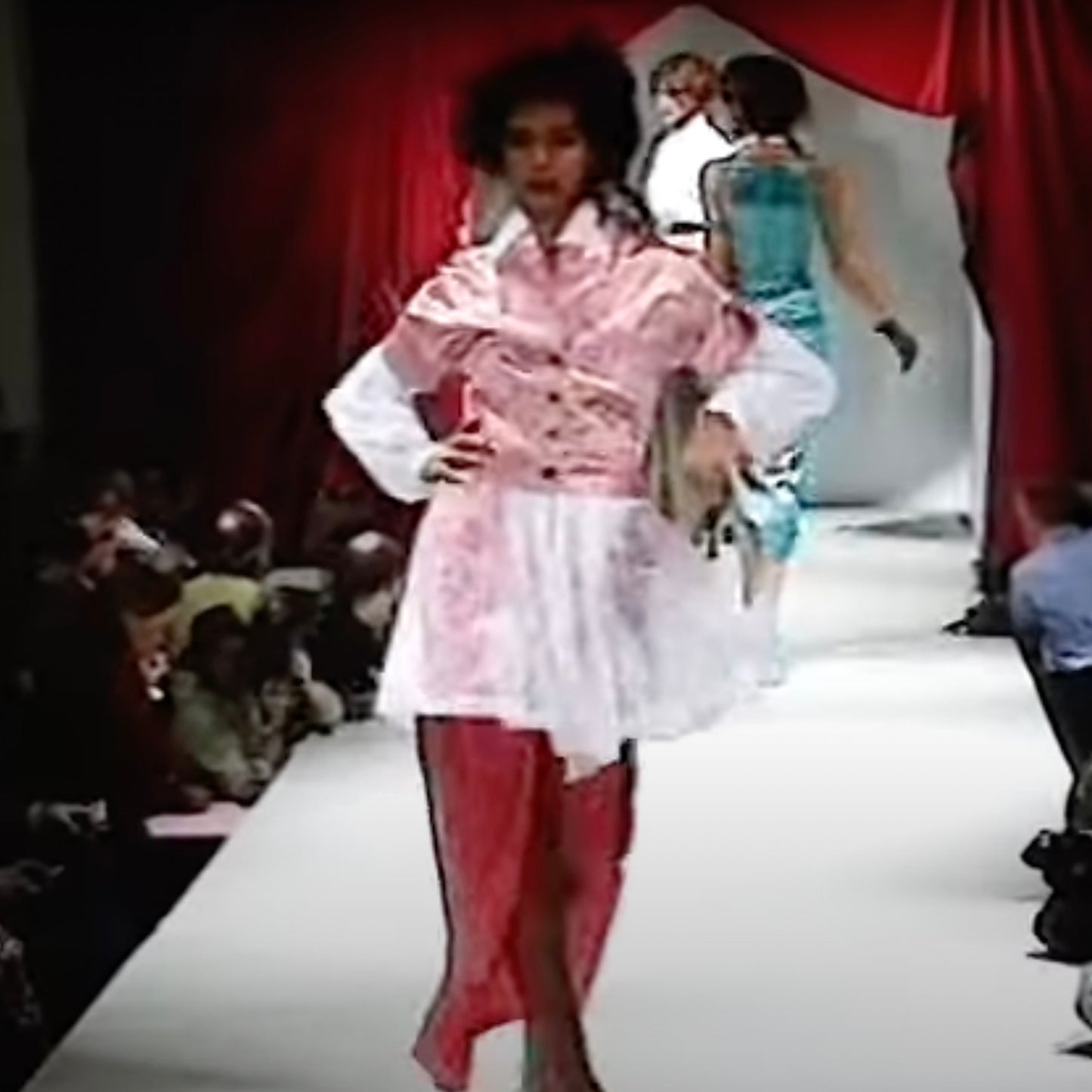 Vivienne Westwood Spring 1992 Pink Satin Striped Jacket Top