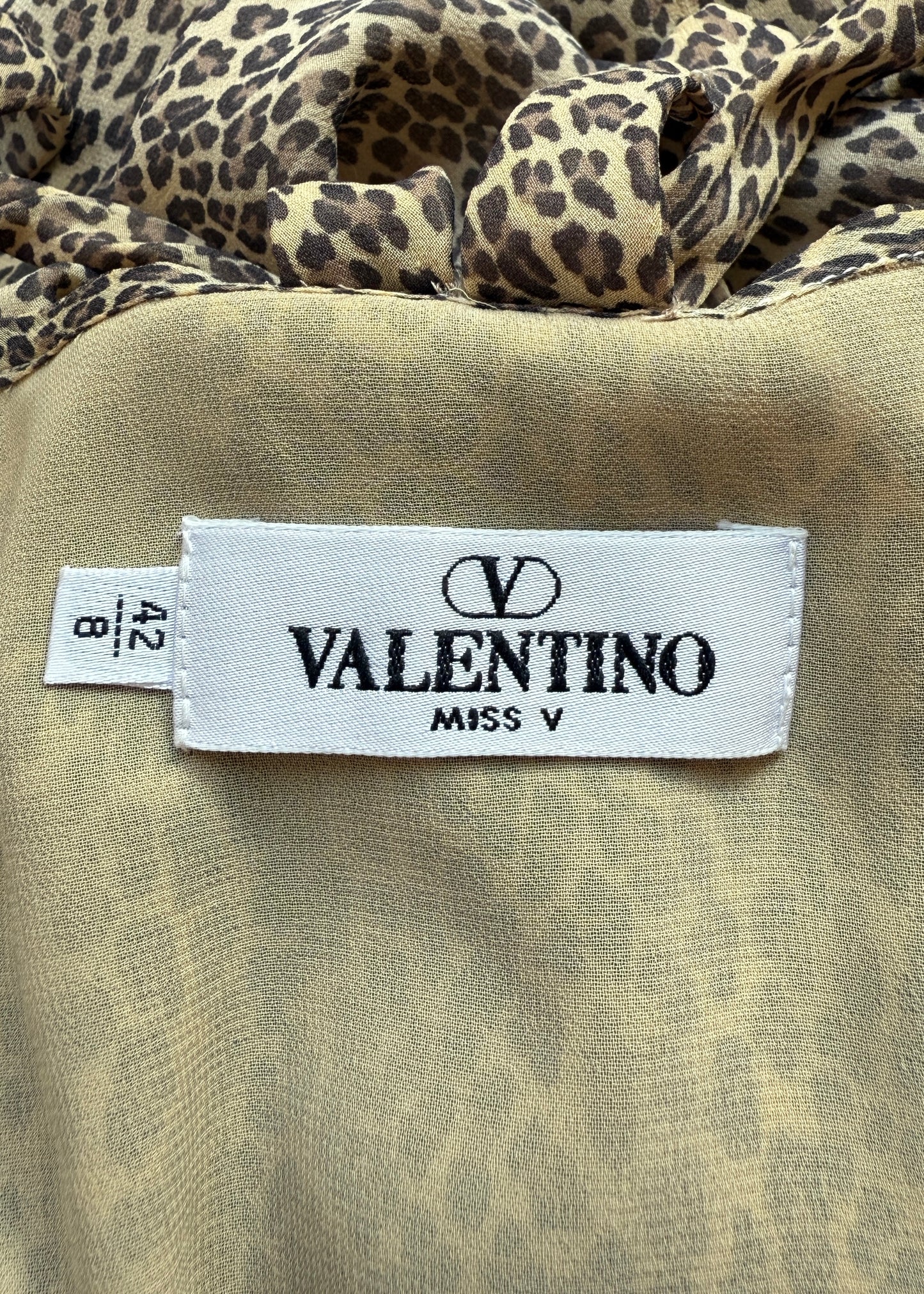 Valentino Miss V Leopard Print Silk Maxi Dress