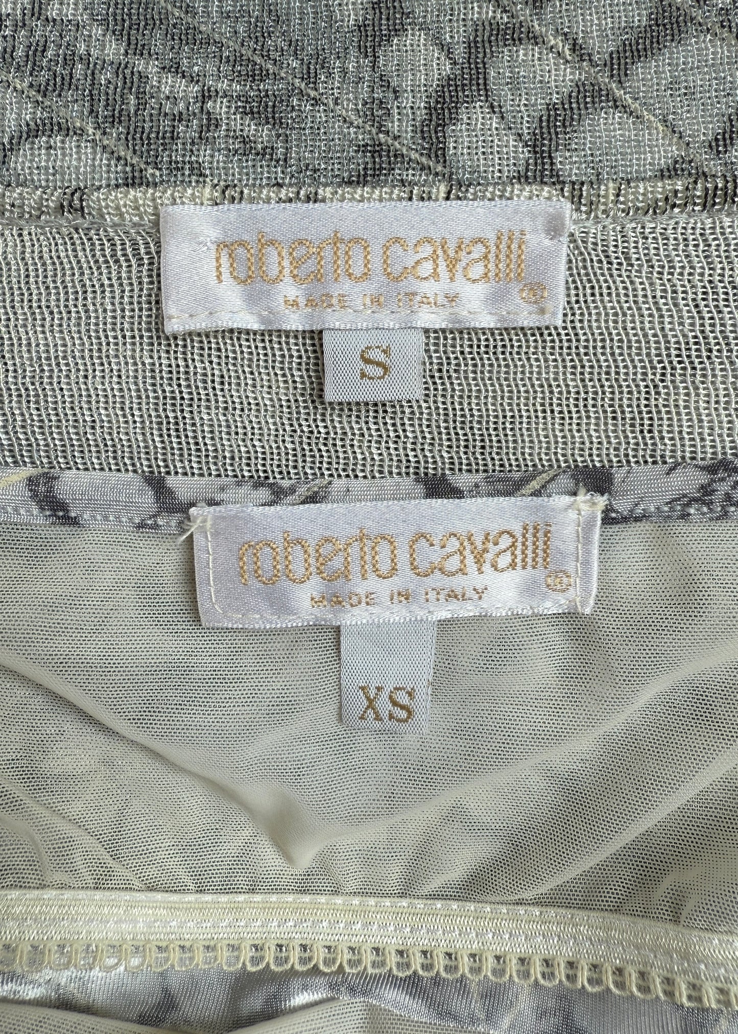 Roberto Cavalli Spring 1999 Feather Print Maxi Dress & Cardigan Set