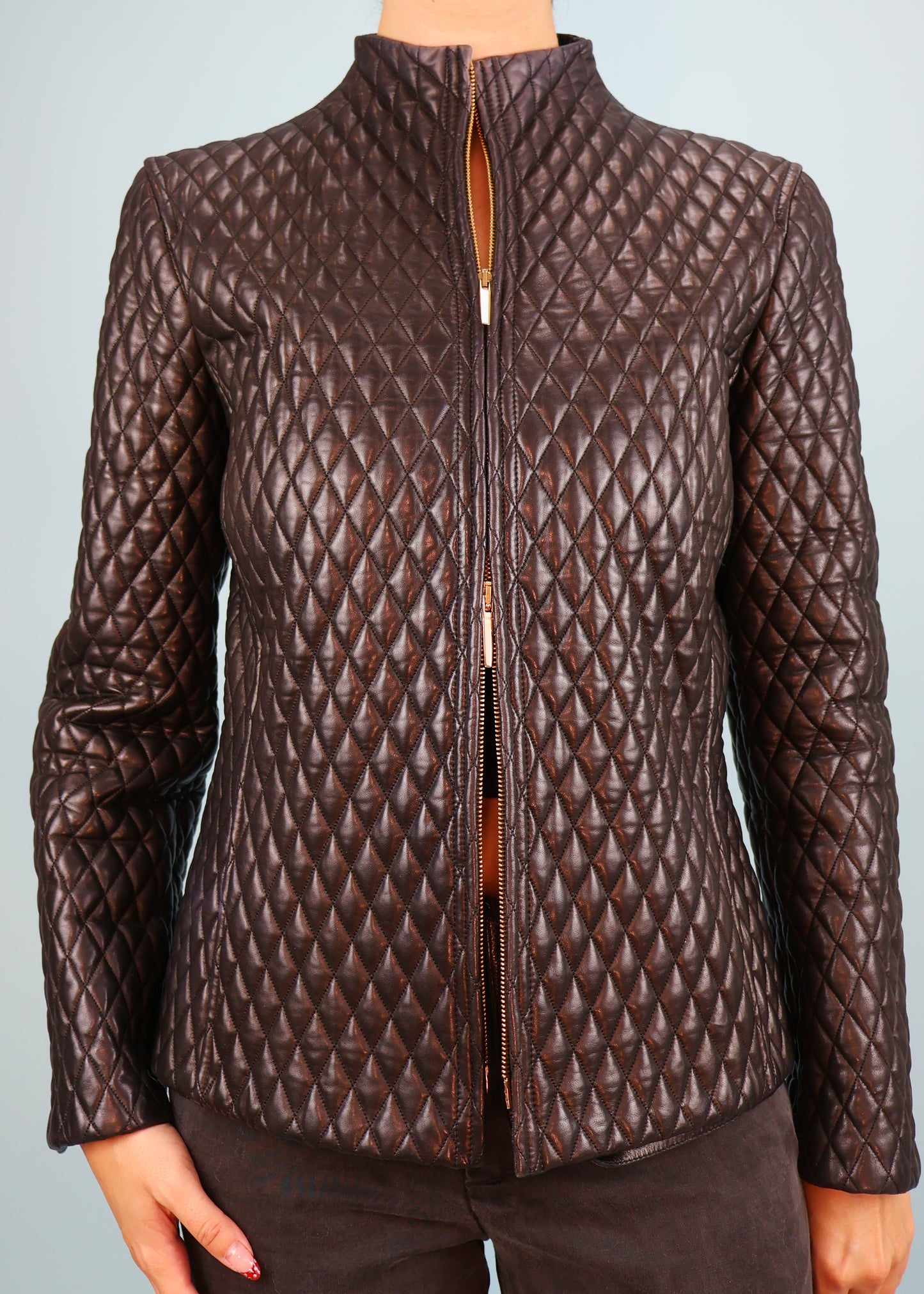 Gucci Fall 2000 Double Zip Quilted Black Leather Jacket