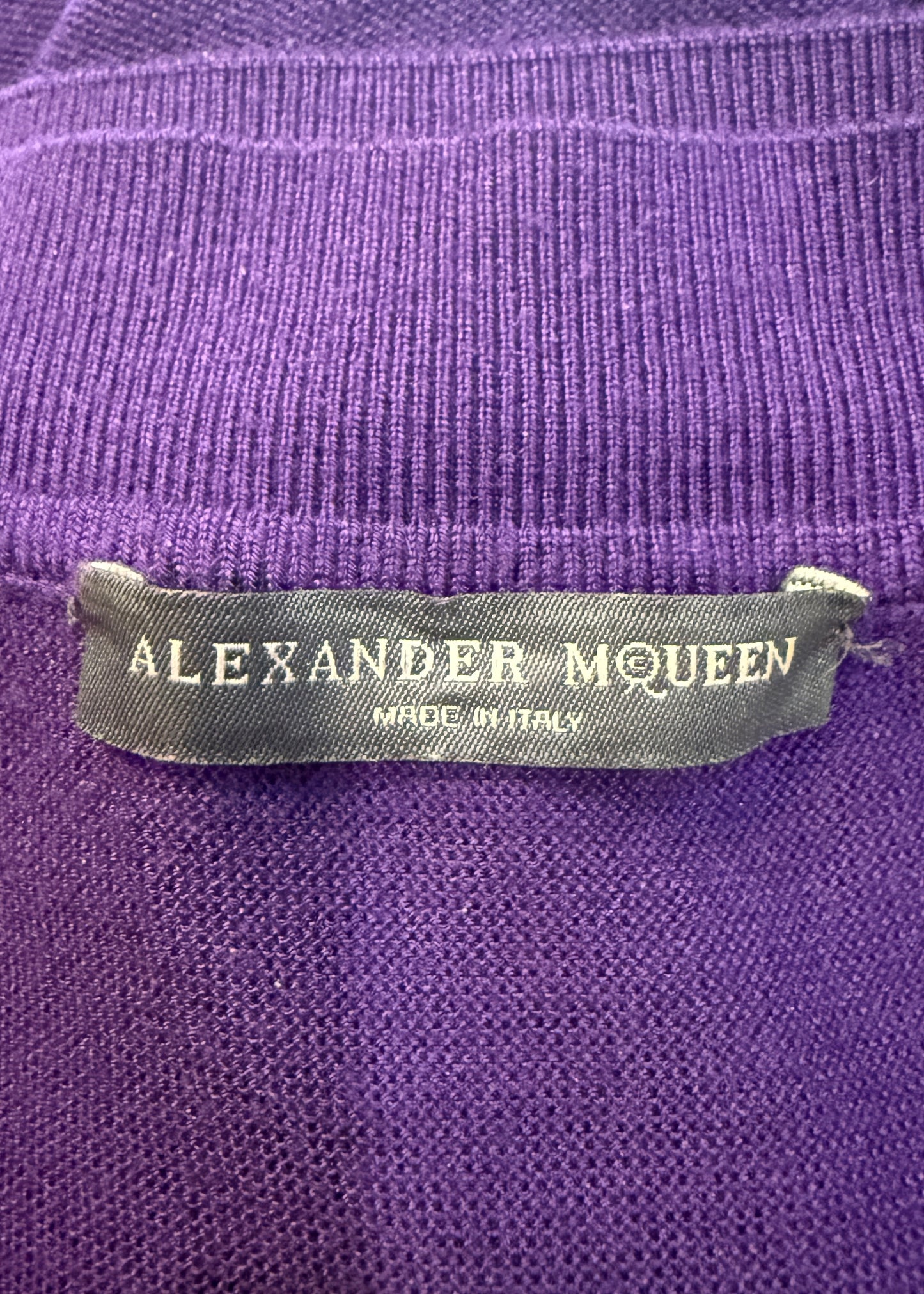 Alexander McQueen Purple Asymmetric Knitted Dress