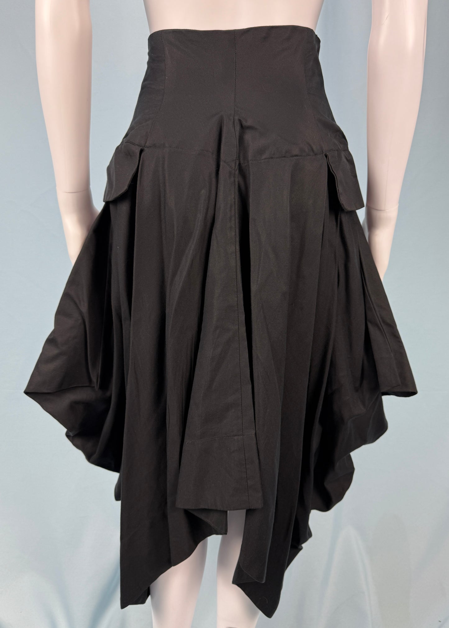 John Galliano Spring 1987 Runway Black Draped Pannier Skirt