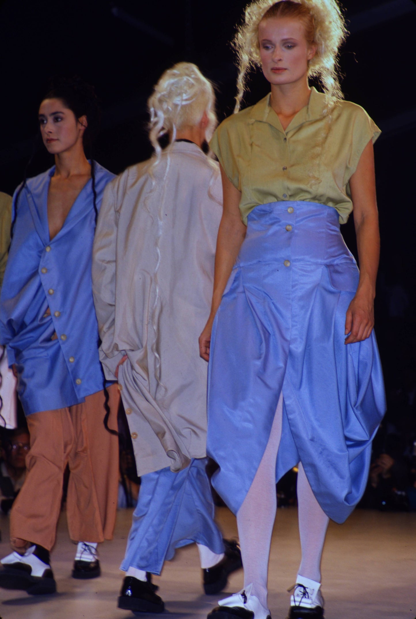 John Galliano Spring 1987 Runway Black Draped Pannier Skirt