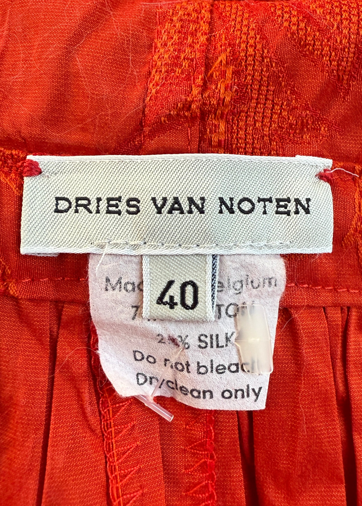 Dries Van Noten Spring 2000 Red Floral Jacquard Maxi Skirt