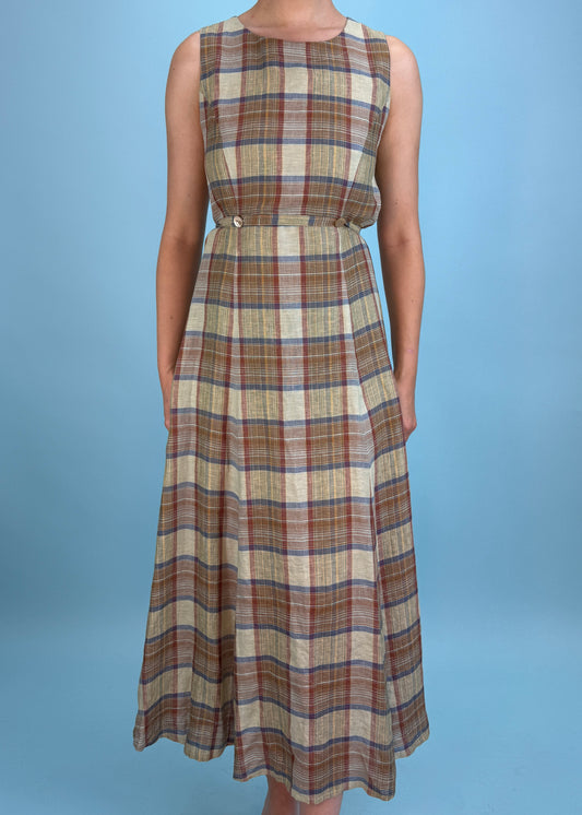Chloé Plaid Belted Dress