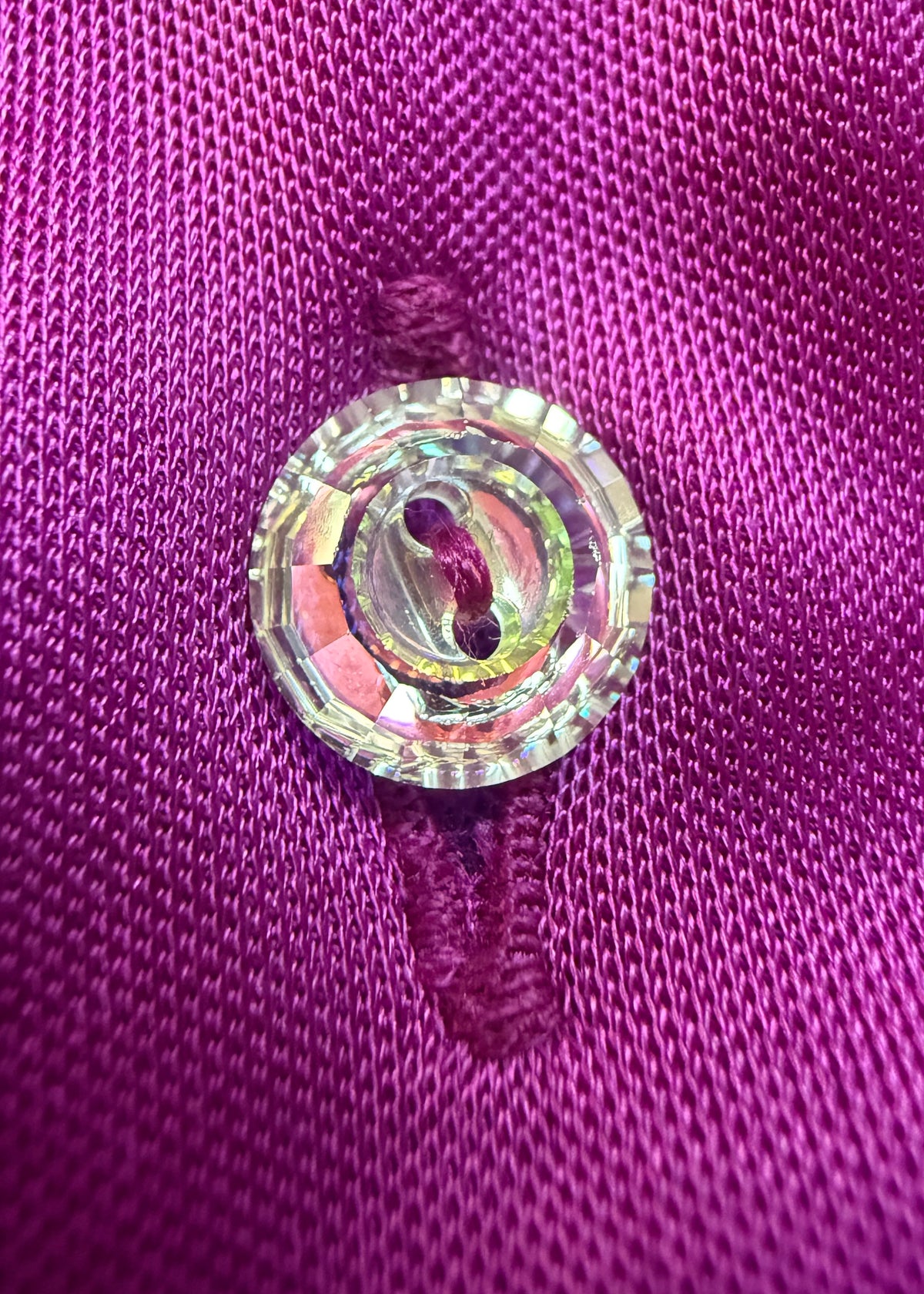 Versace Spring 2000 Runway Crystal Button Purple Sleeveless Top