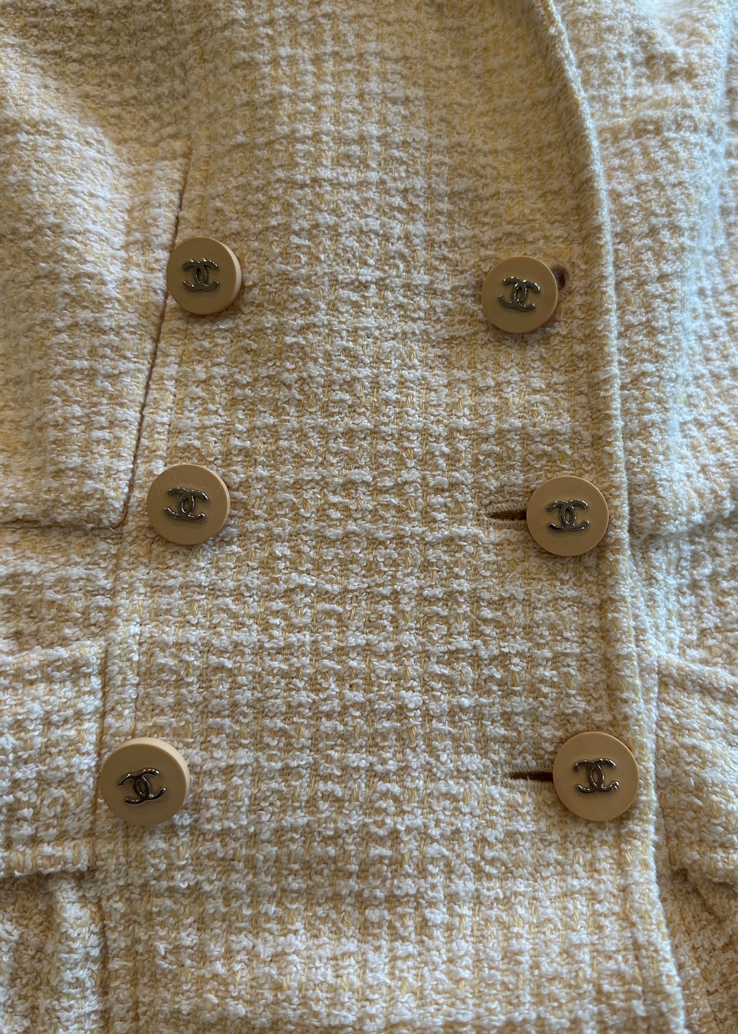 Chanel Spring 1996 Runway Peach Tweed Jacket Dress