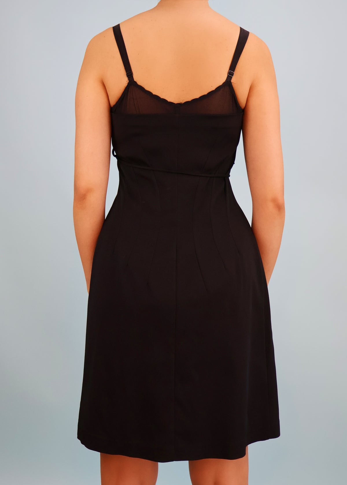 Dolce & Gabbana Fall 1997 Runway Black Wrap Corseted Bodysuit Dress