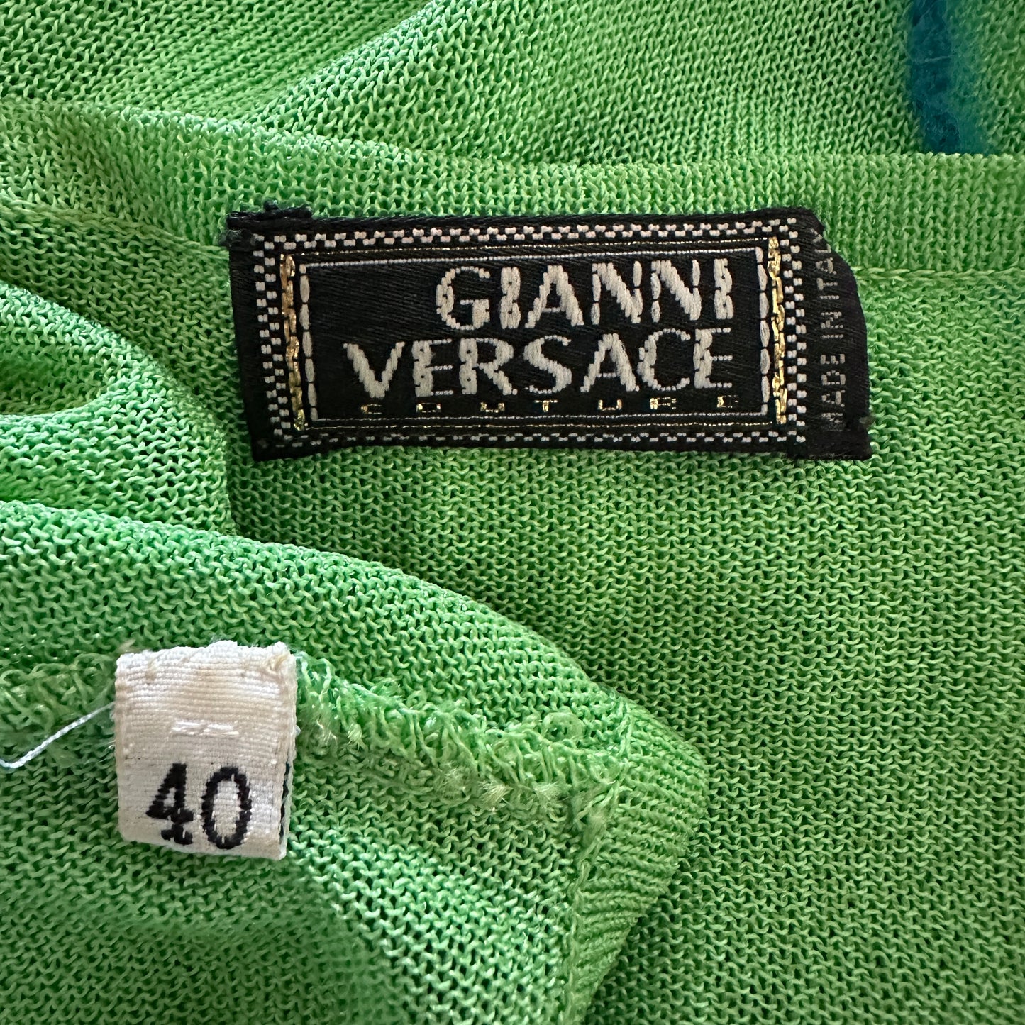 Versace Spring 1998 Runway Green Knitted Tank Top