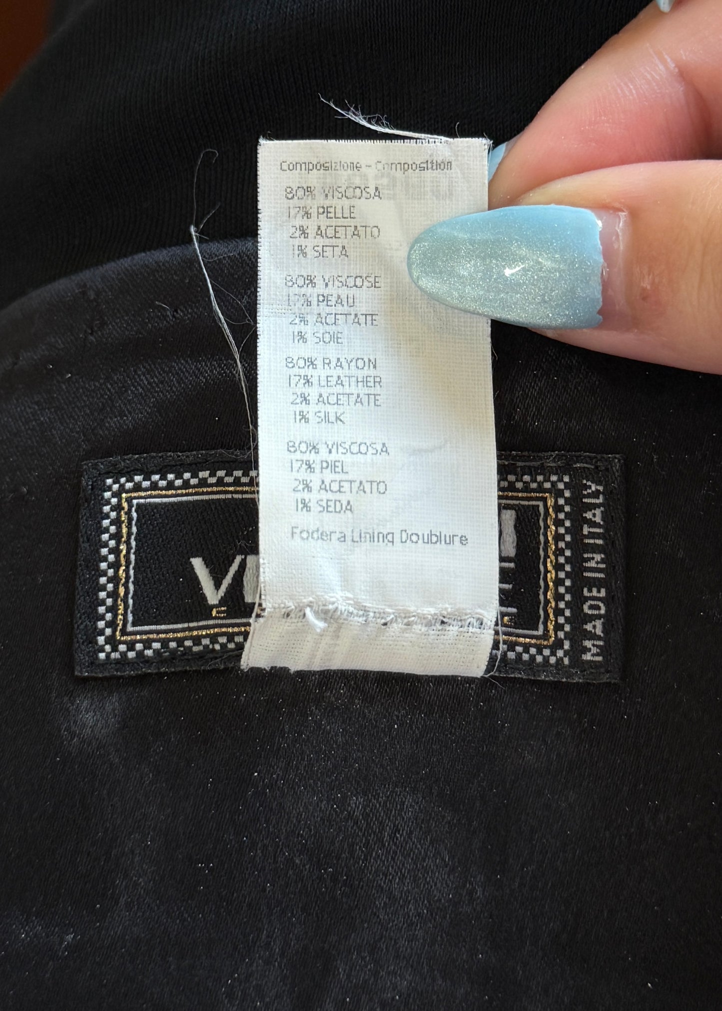 Versace Fall 2001 Black Leather Waistband Midi Skirt