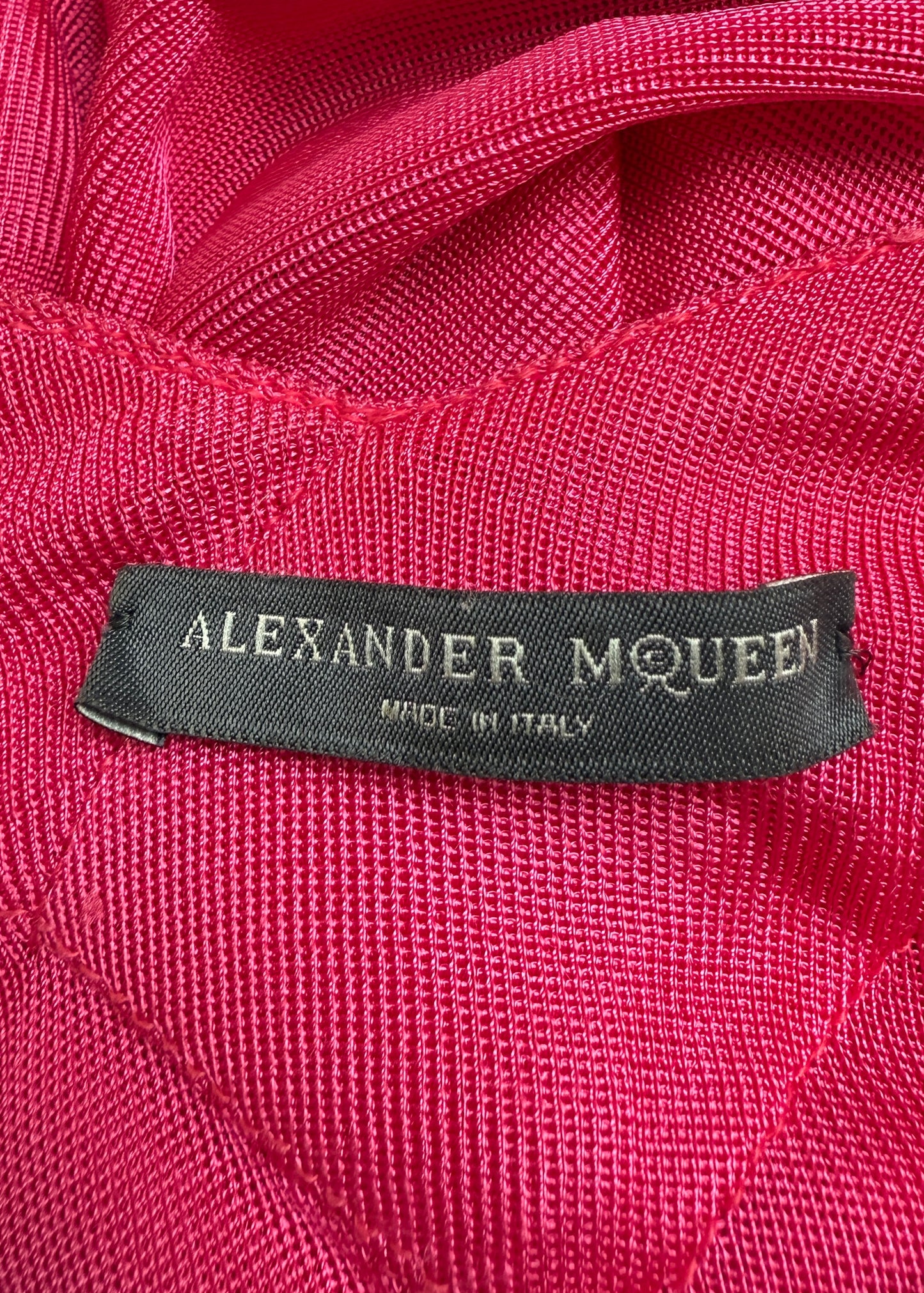 Alexander McQueen Pink Cowl Neckline Cross Back Strap Gown