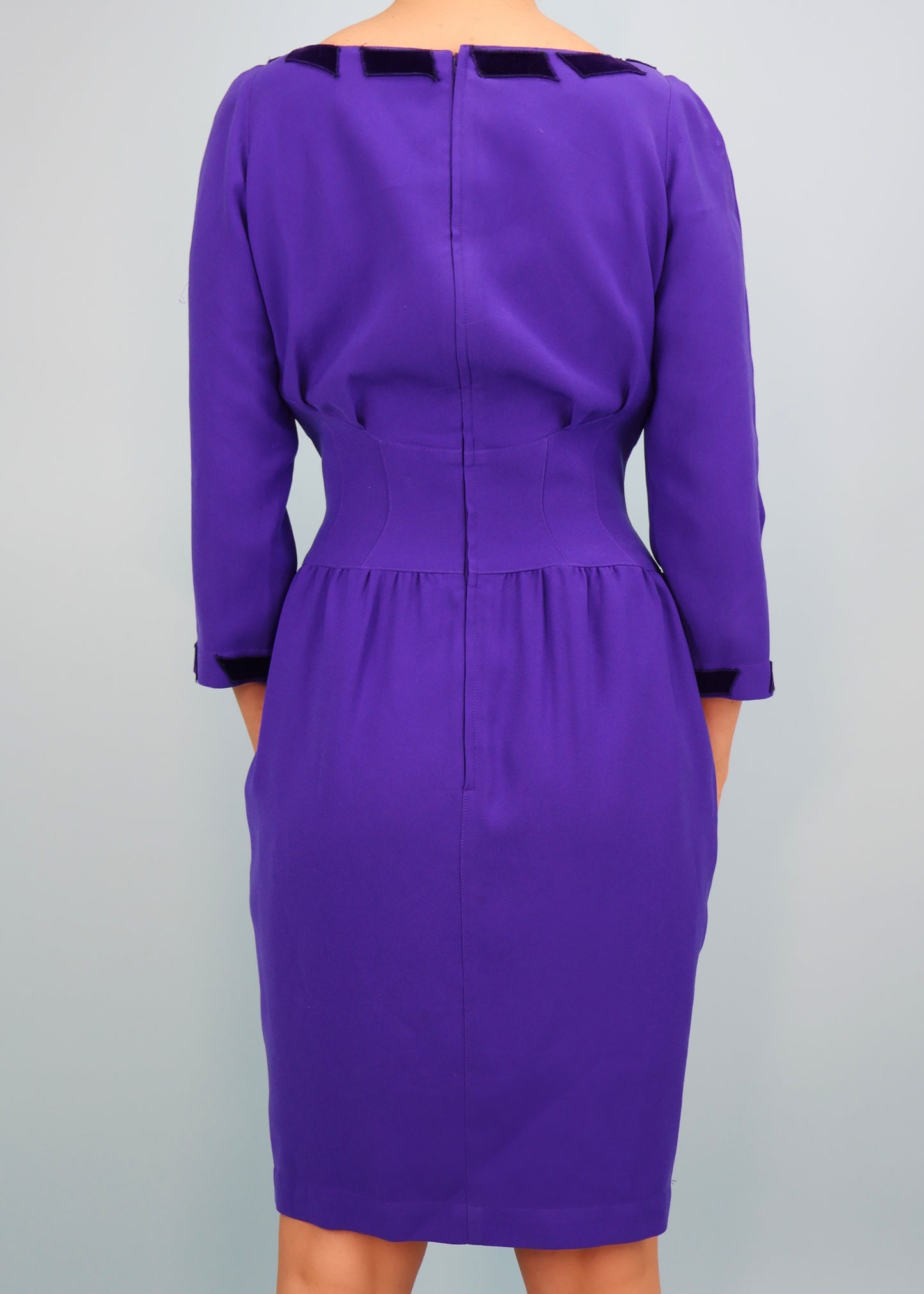 Thierry Mugler Fall 1993 Purple Bow Detail Dress