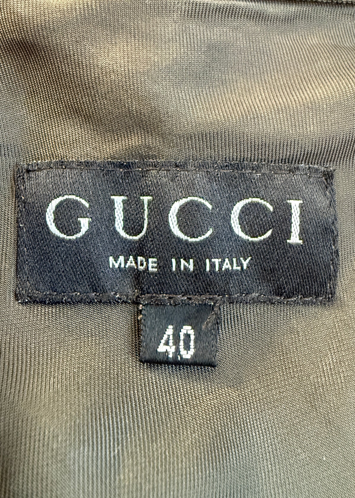 Gucci Fall 1996 Khaki Green Military Style Dress
