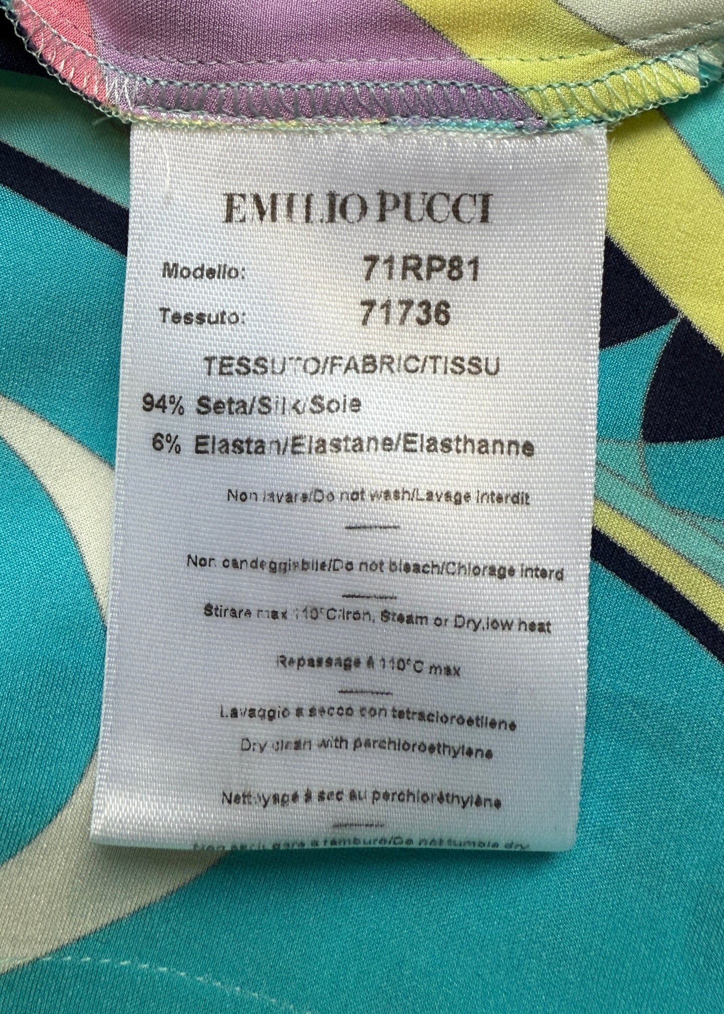 Emilio Pucci Spring 2007 Blue Pattern Silk Skirt & Wrap Top Two Piece Set