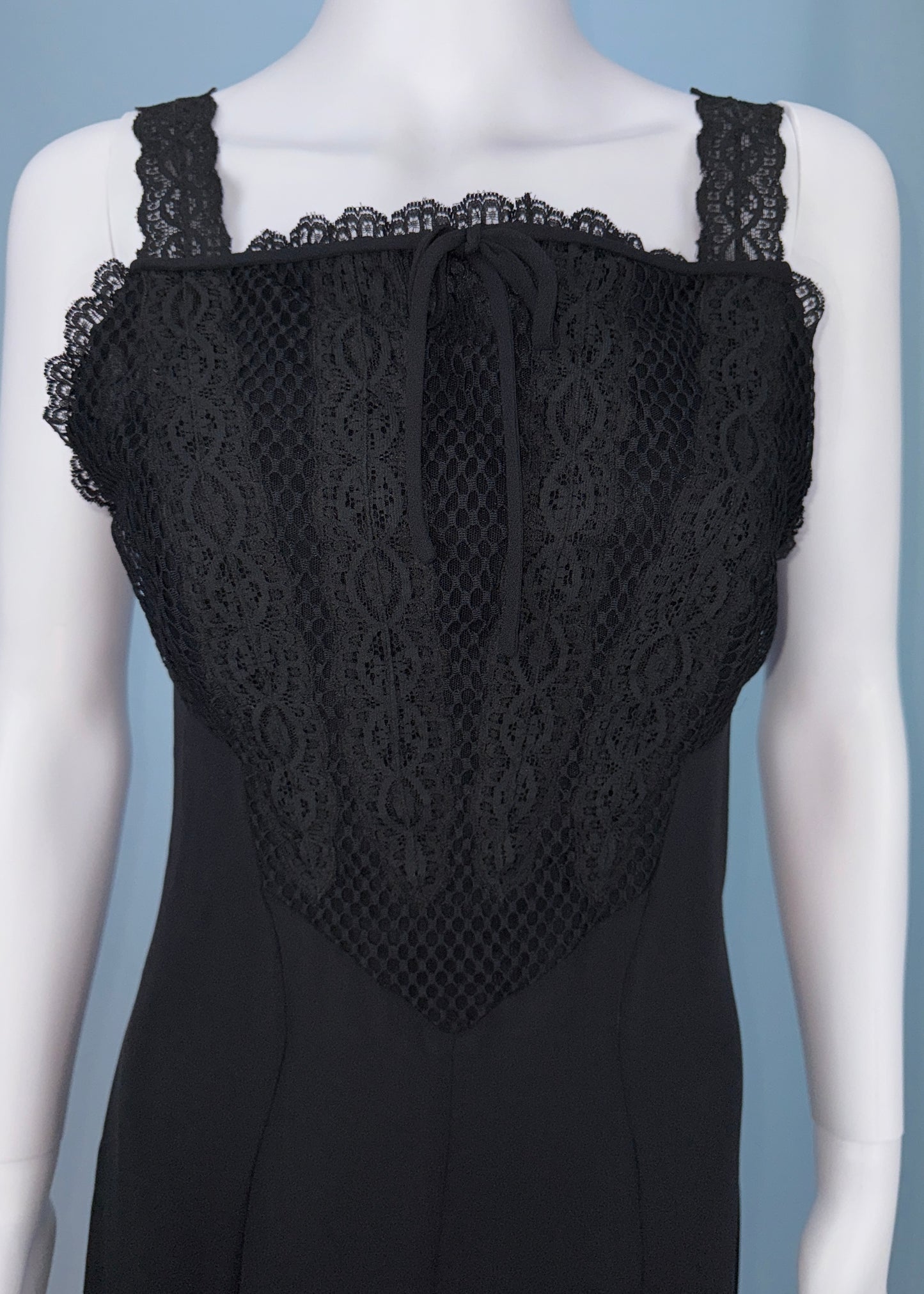 Versace Spring 1997 Runway Black Lace Bodice Dress