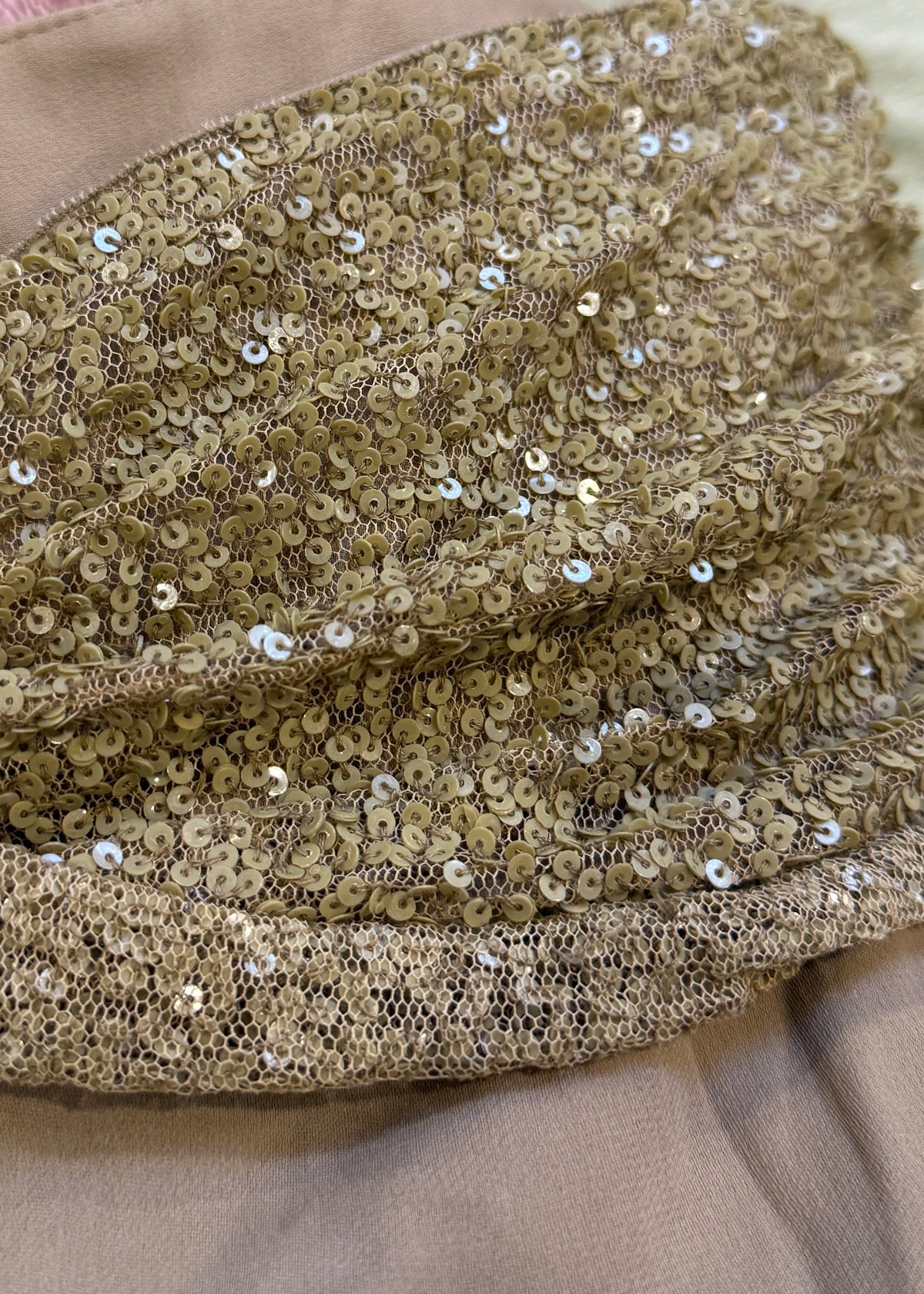 Valentino Embellished Sequin Waistband Beige Pants