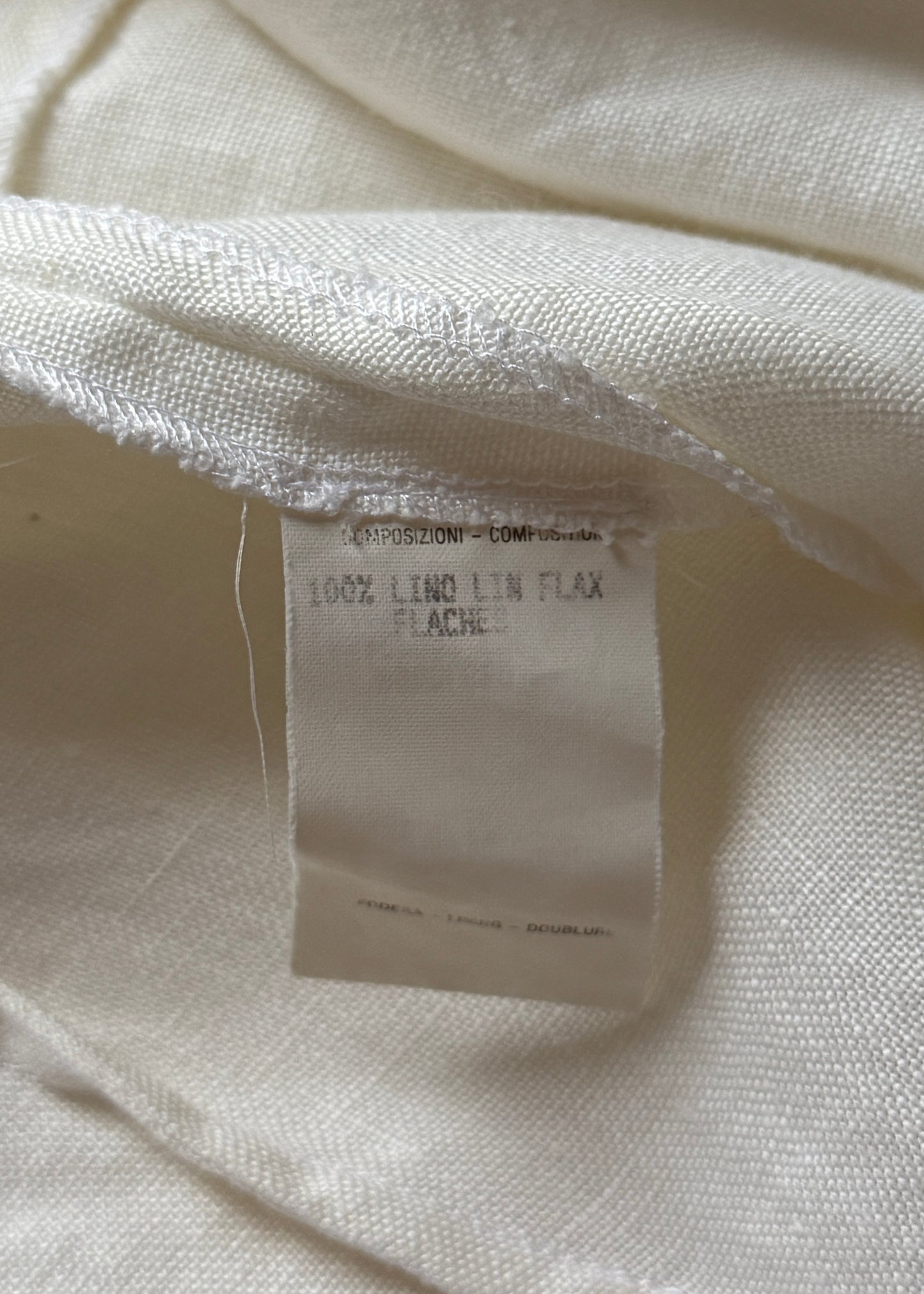 Gucci Spring 1995 Runway White Linen A-Line Dress