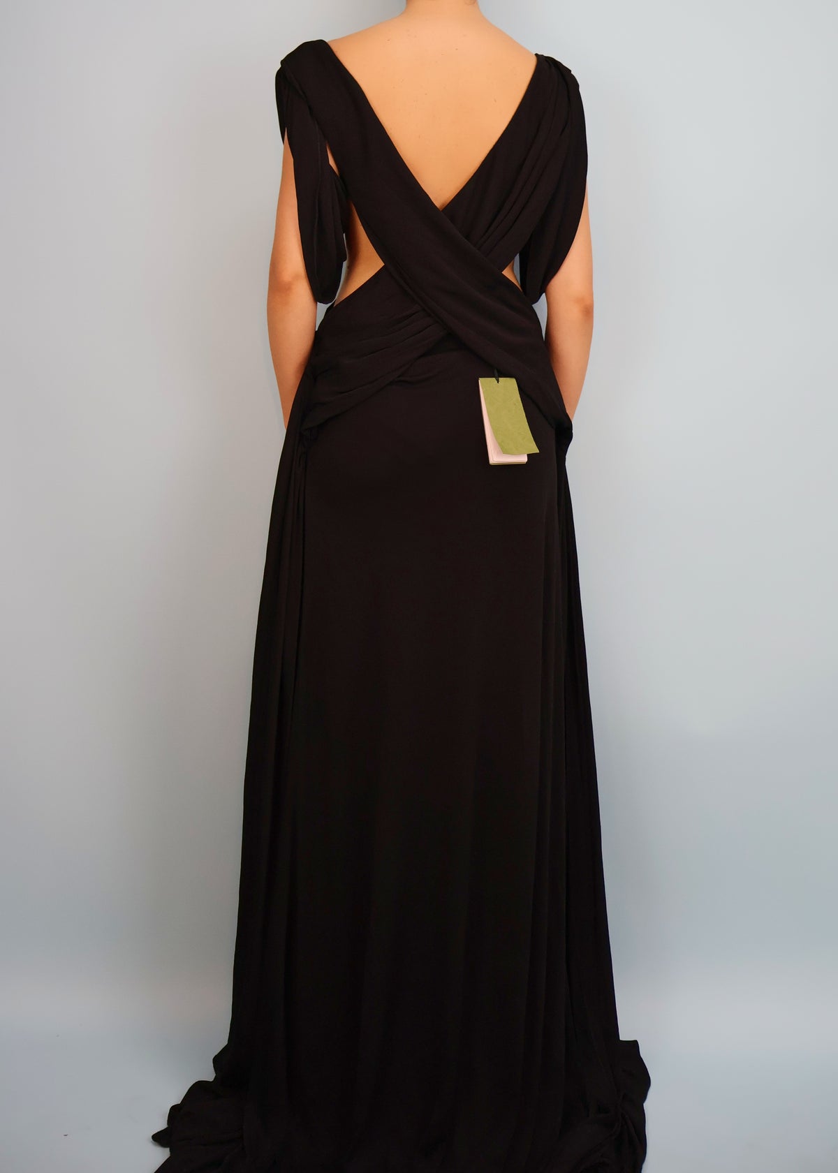 Gucci Resort 2023 Runway Black Draped Crossover Gown