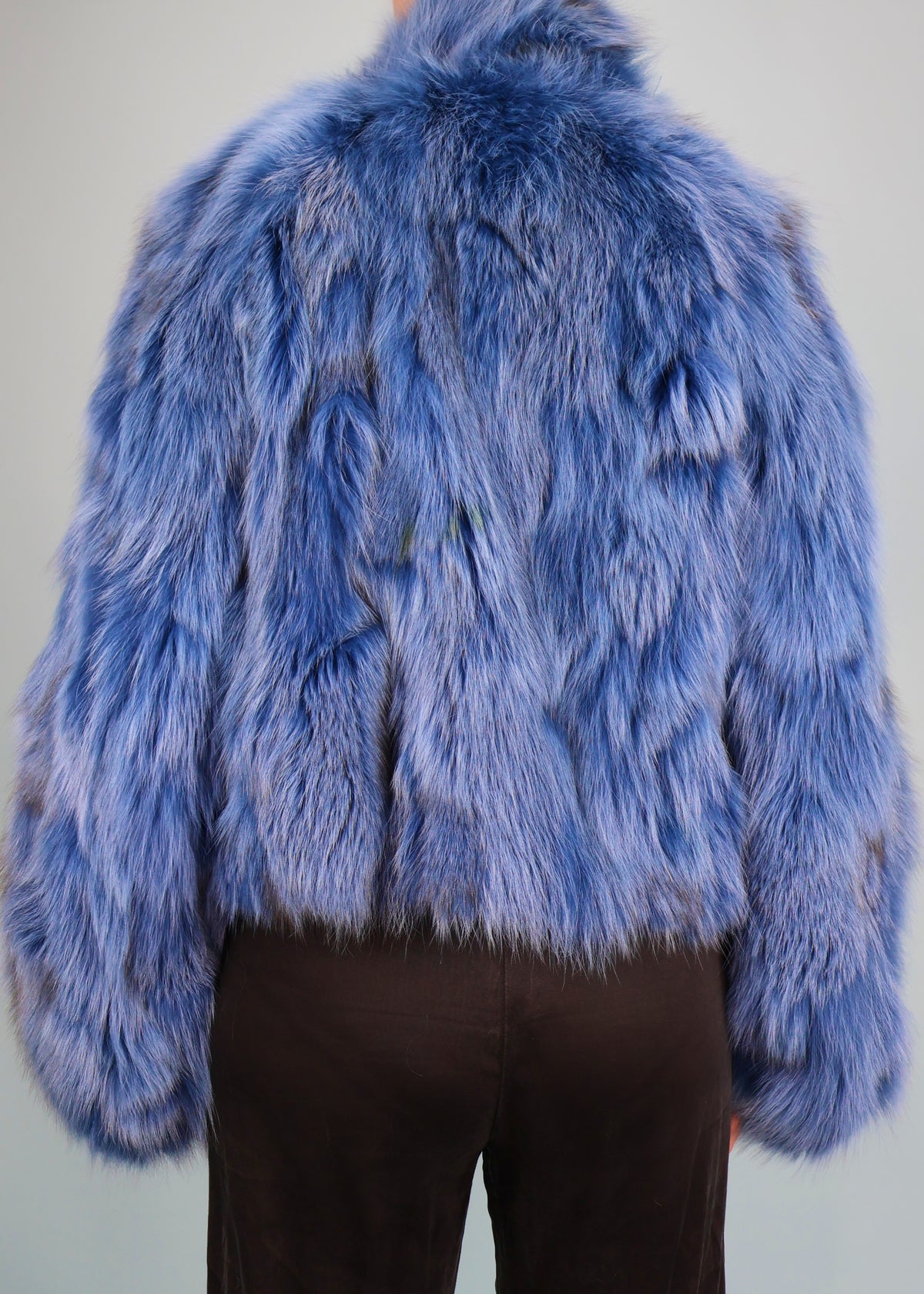 Plein Sud Blue Fur Zip Up Jacket