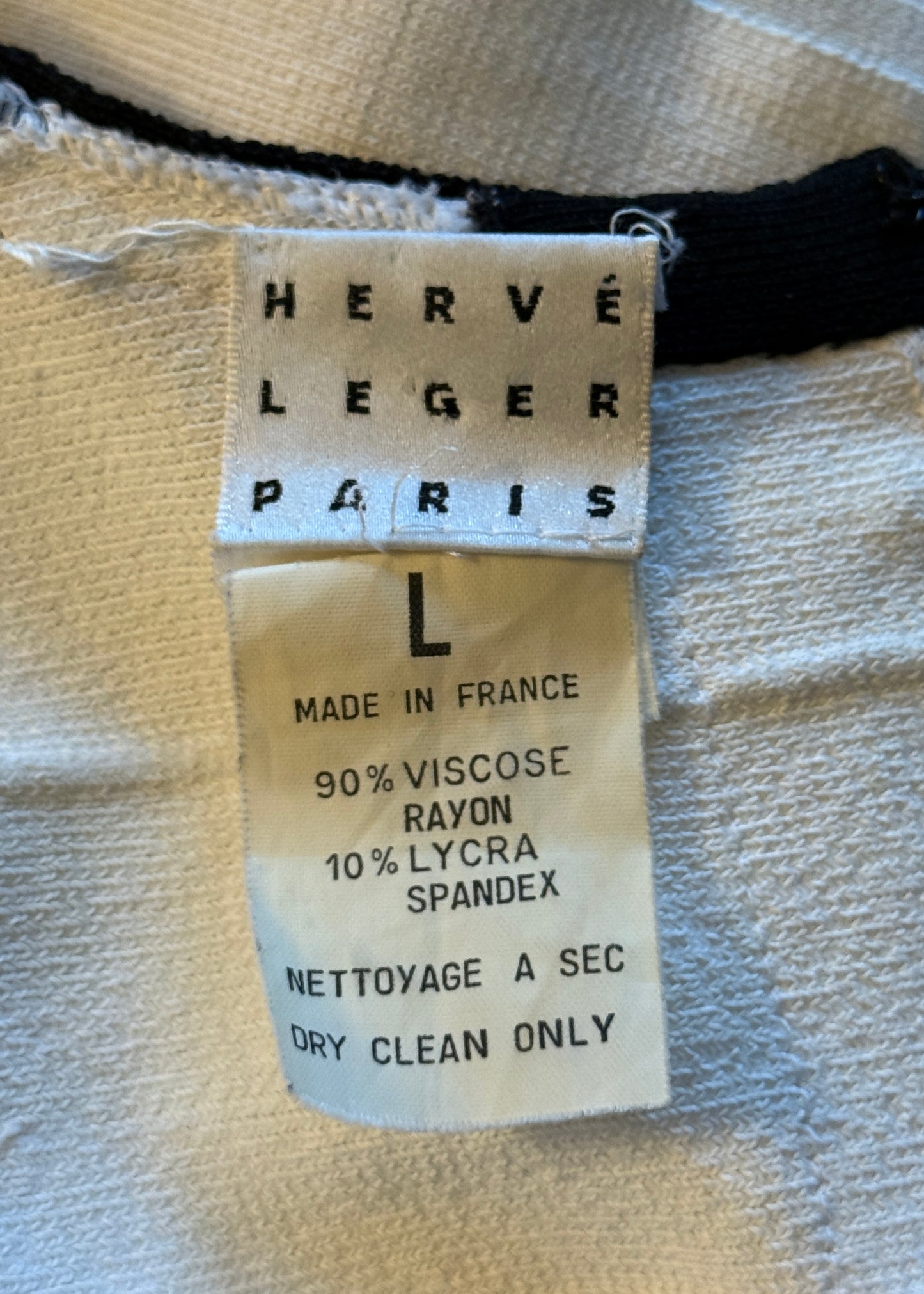 Hervé Léger Spring 1992 Runway White & Black Bandage Top